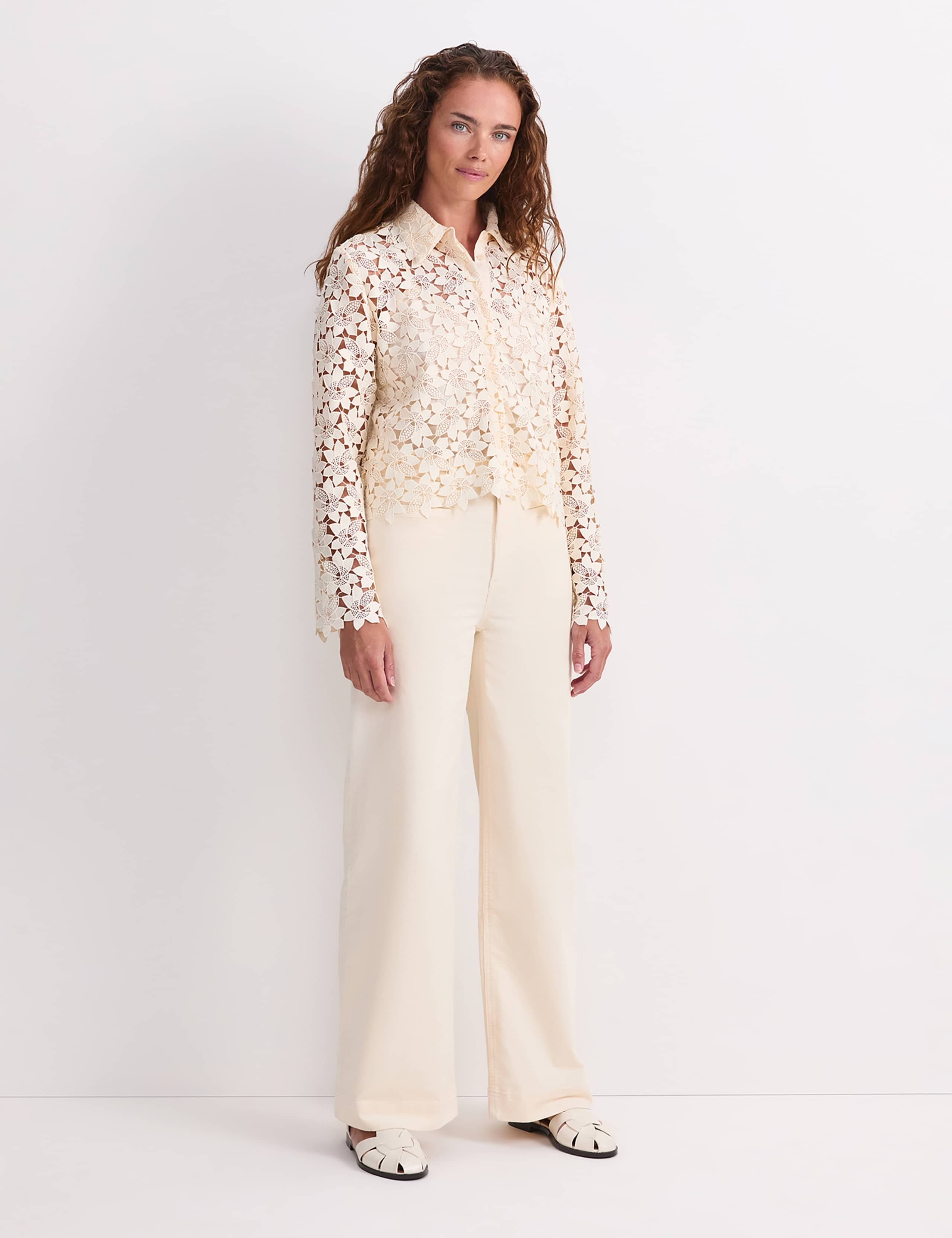 Floral Lace Button Through Relaxed Blouse 4 of 8