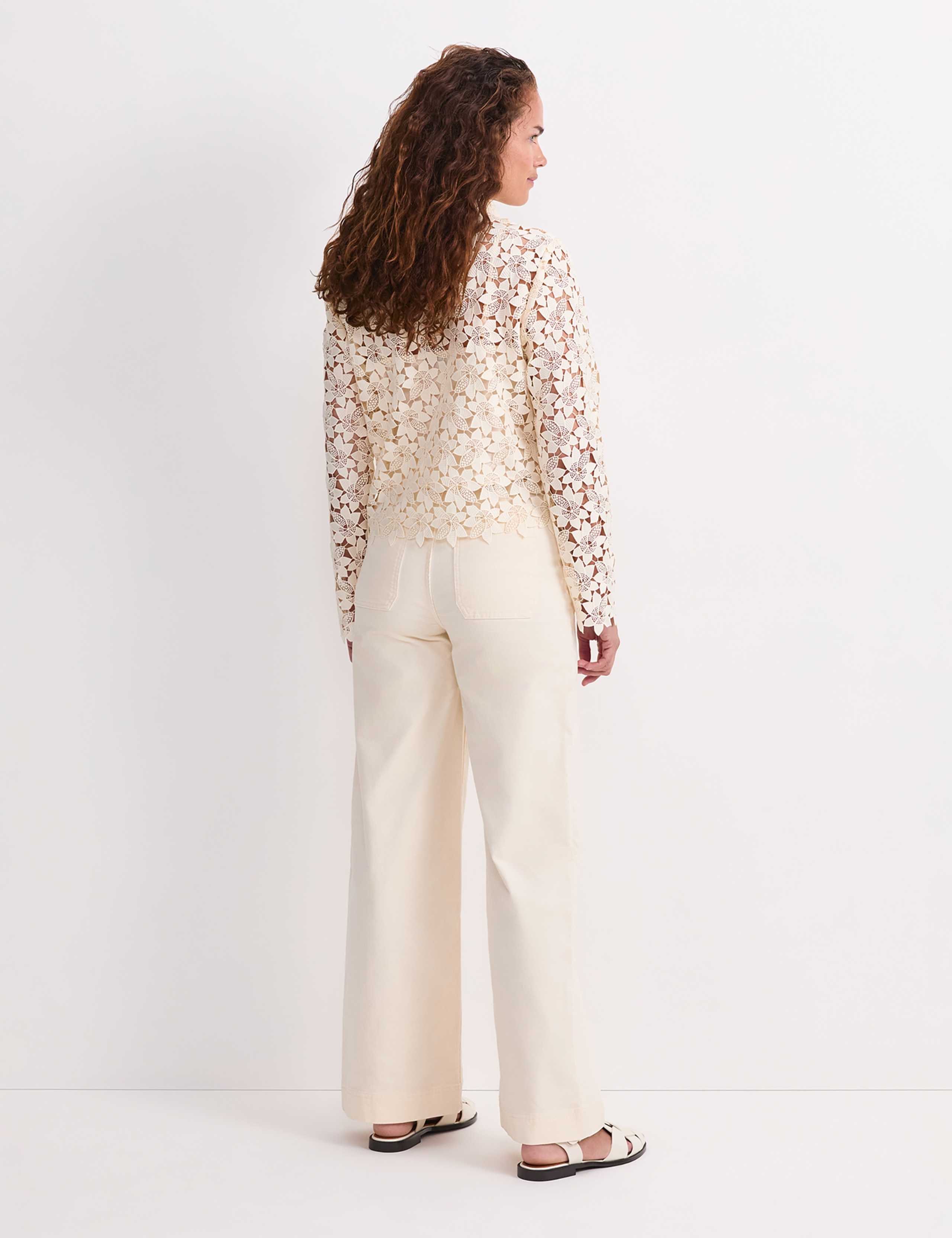 Floral Lace Button Through Relaxed Blouse 5 of 8