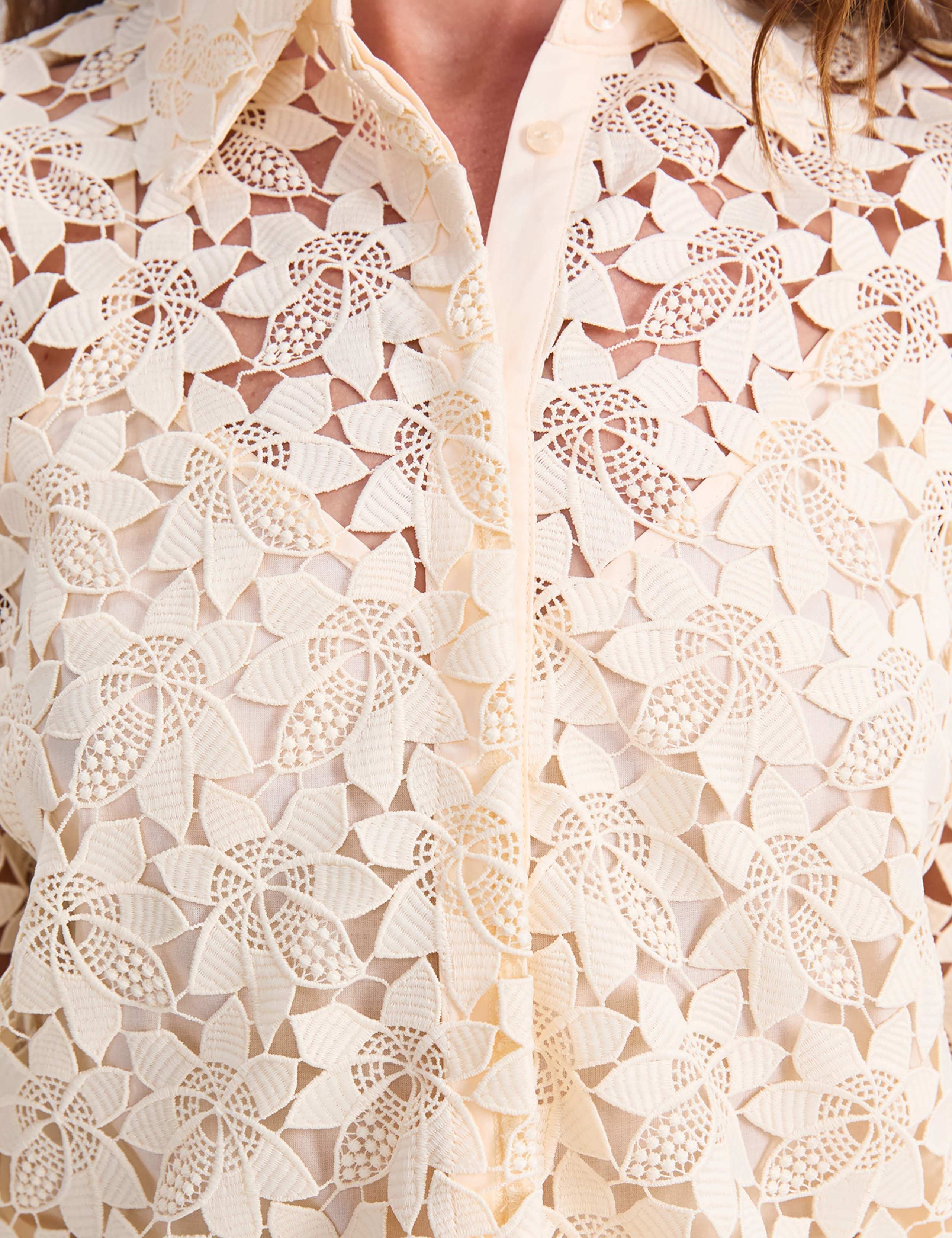 Floral Lace Button Through Relaxed Blouse 8 of 8