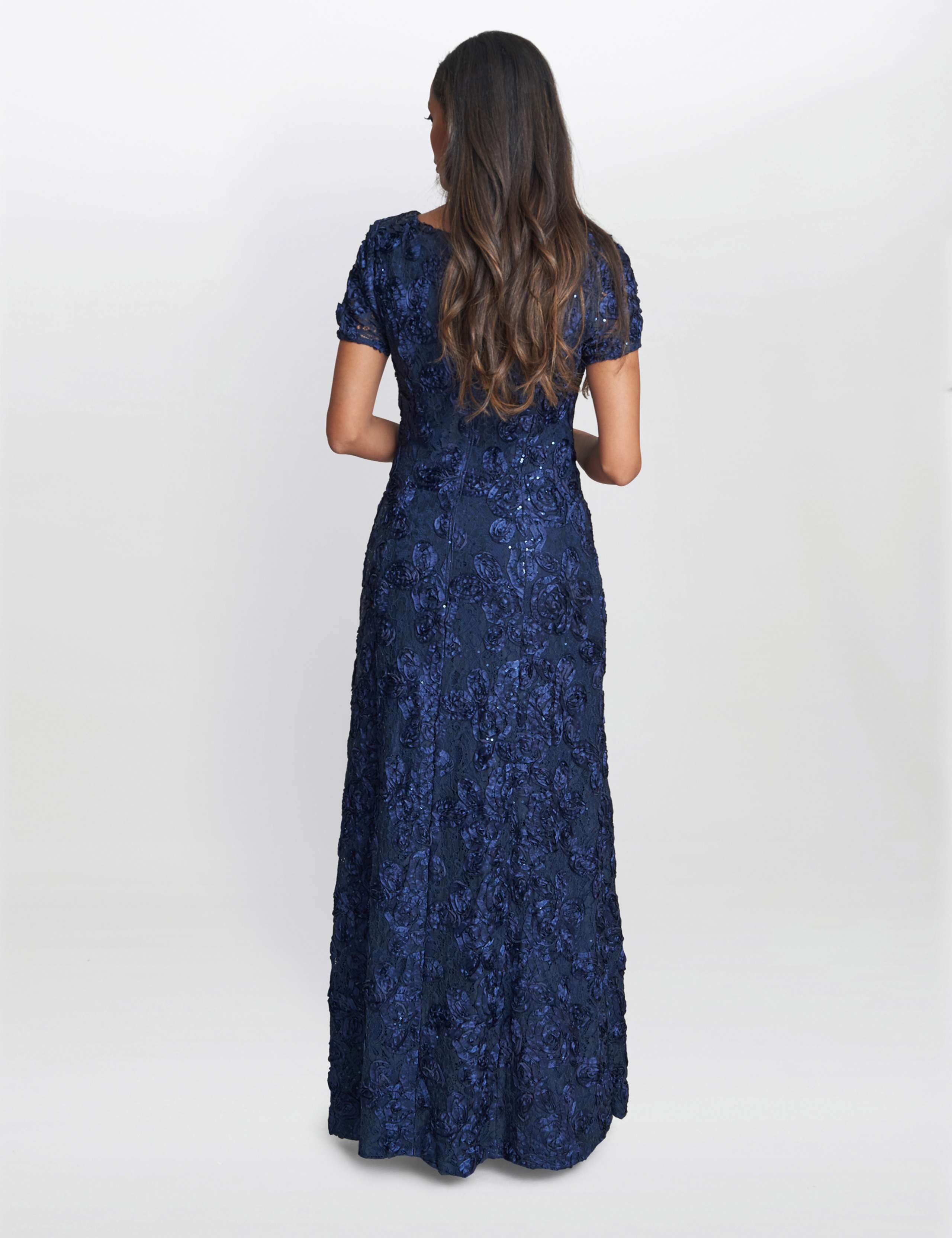 Sequin Round Neck Maxi Column Dress 3 of 5