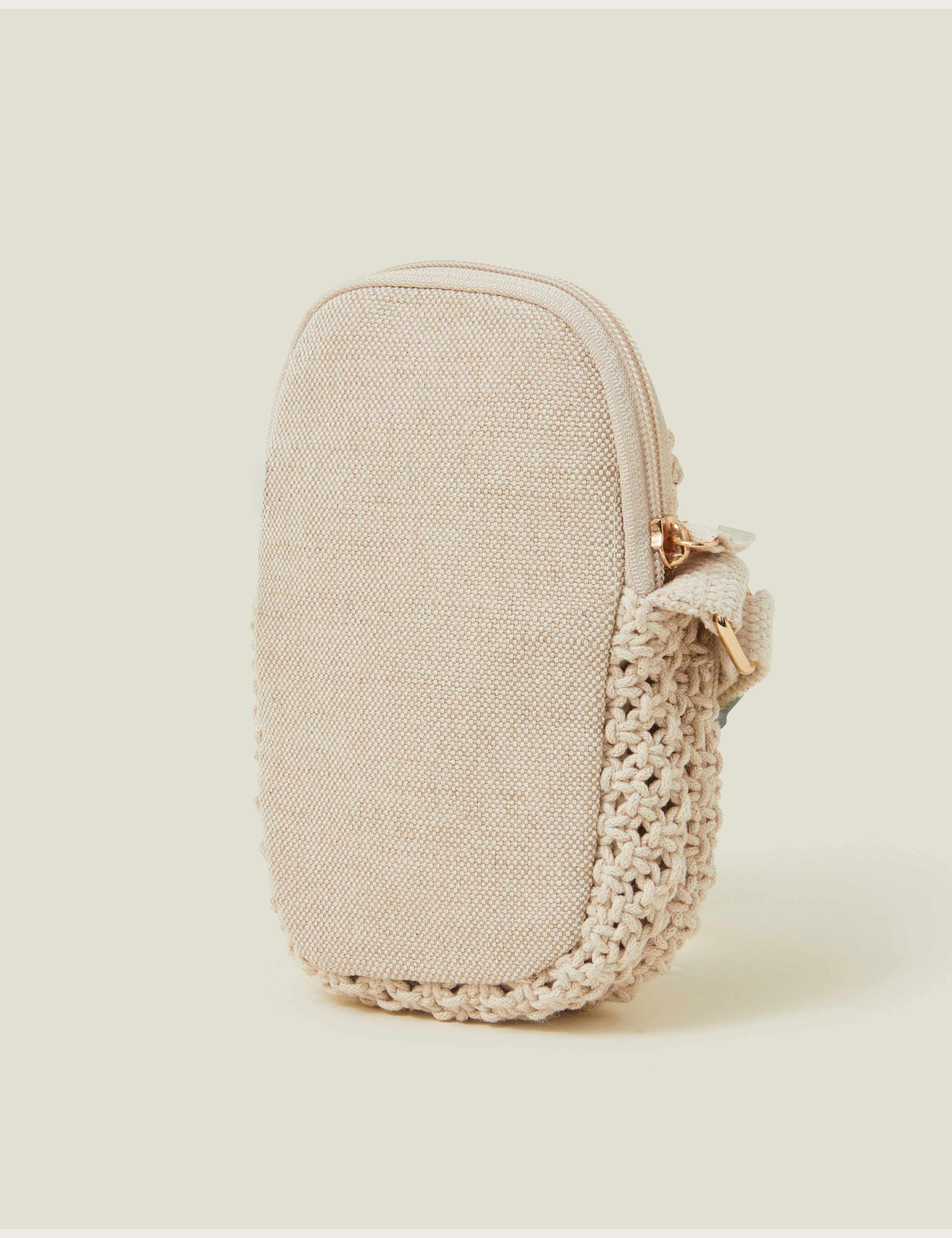 Pure Cotton Macrame Cross Body Phone Bag 2 of 4