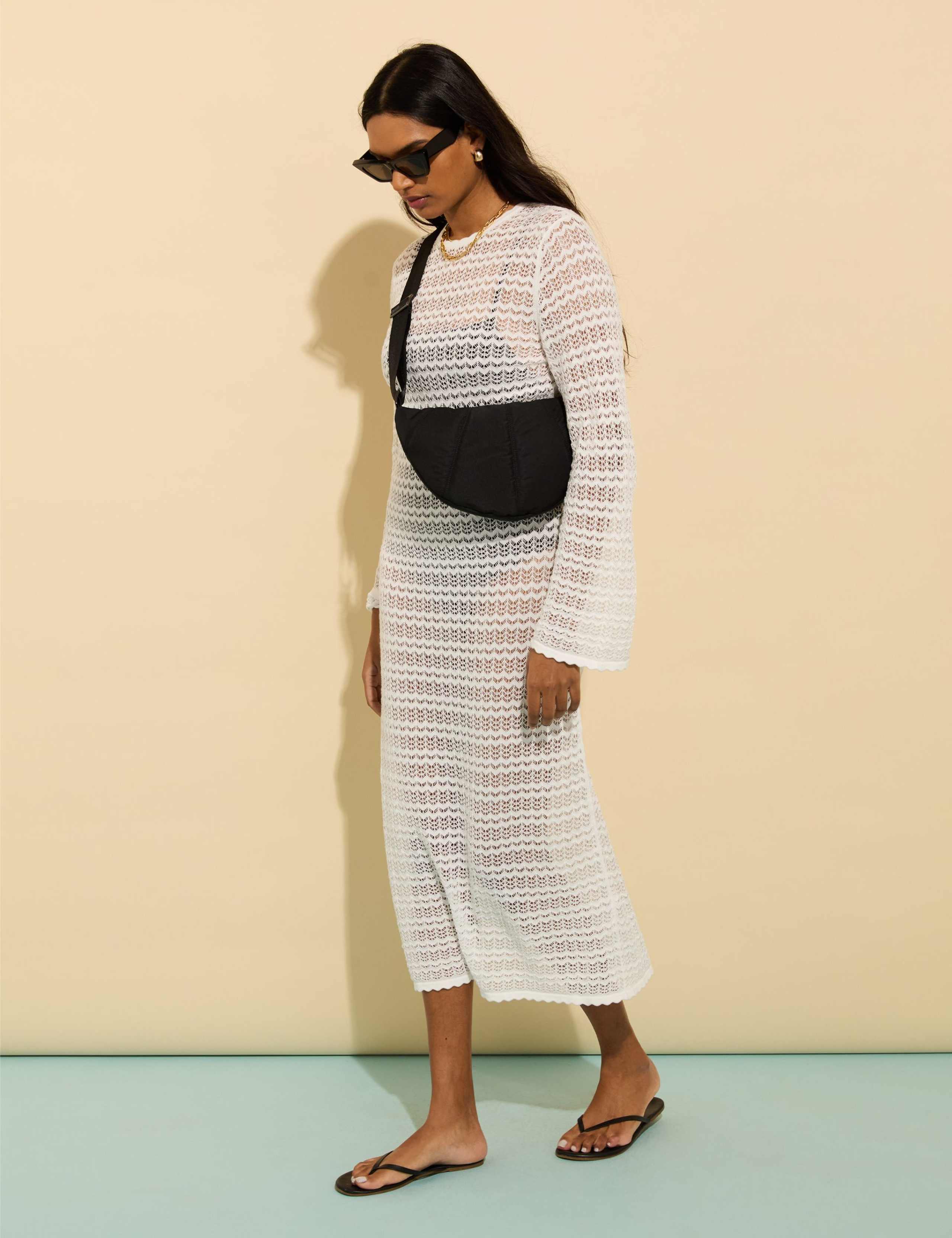 Lyocell Rich Lace Midi Knitted Dress 3 of 5