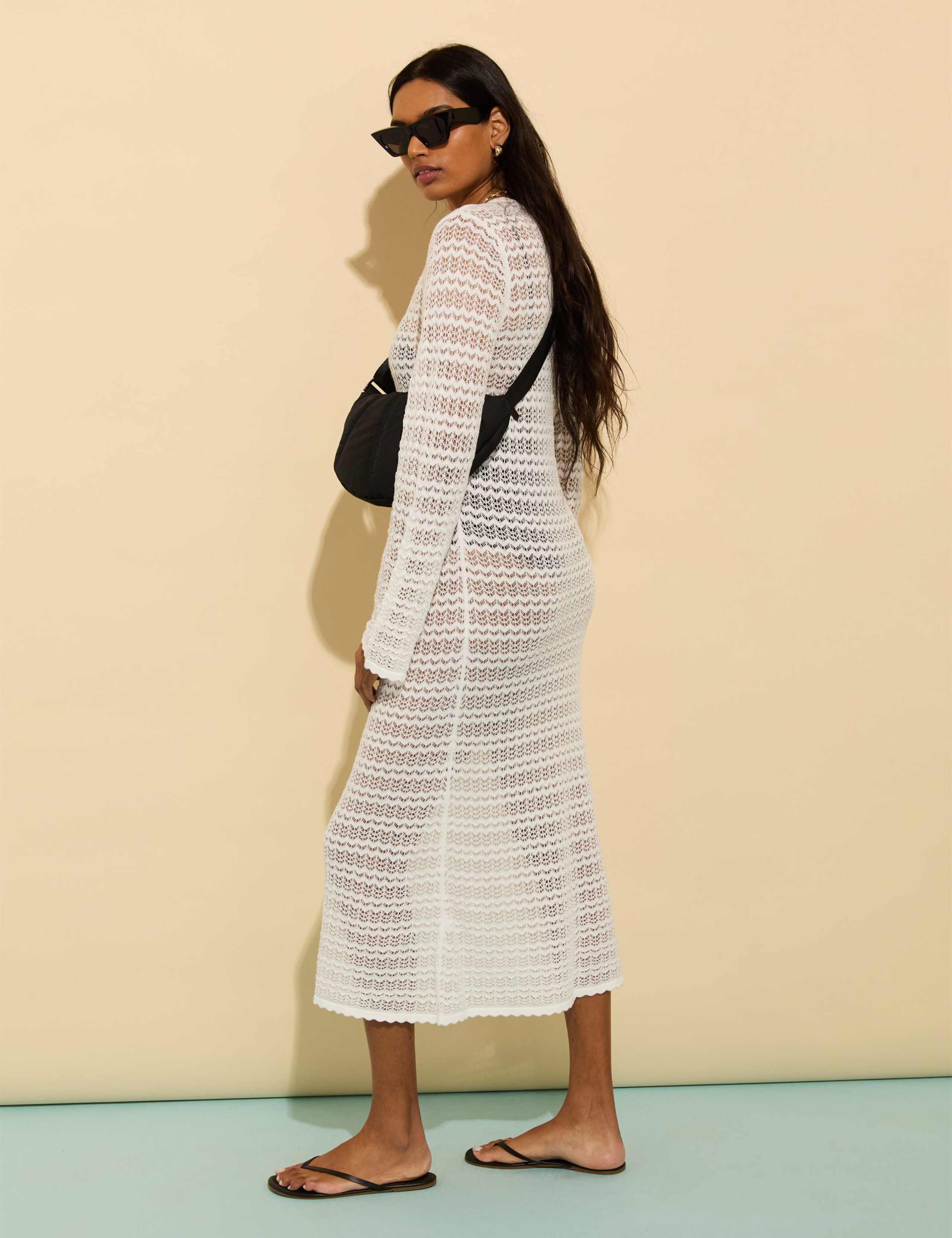 Lyocell Rich Lace Midi Knitted Dress 4 of 5