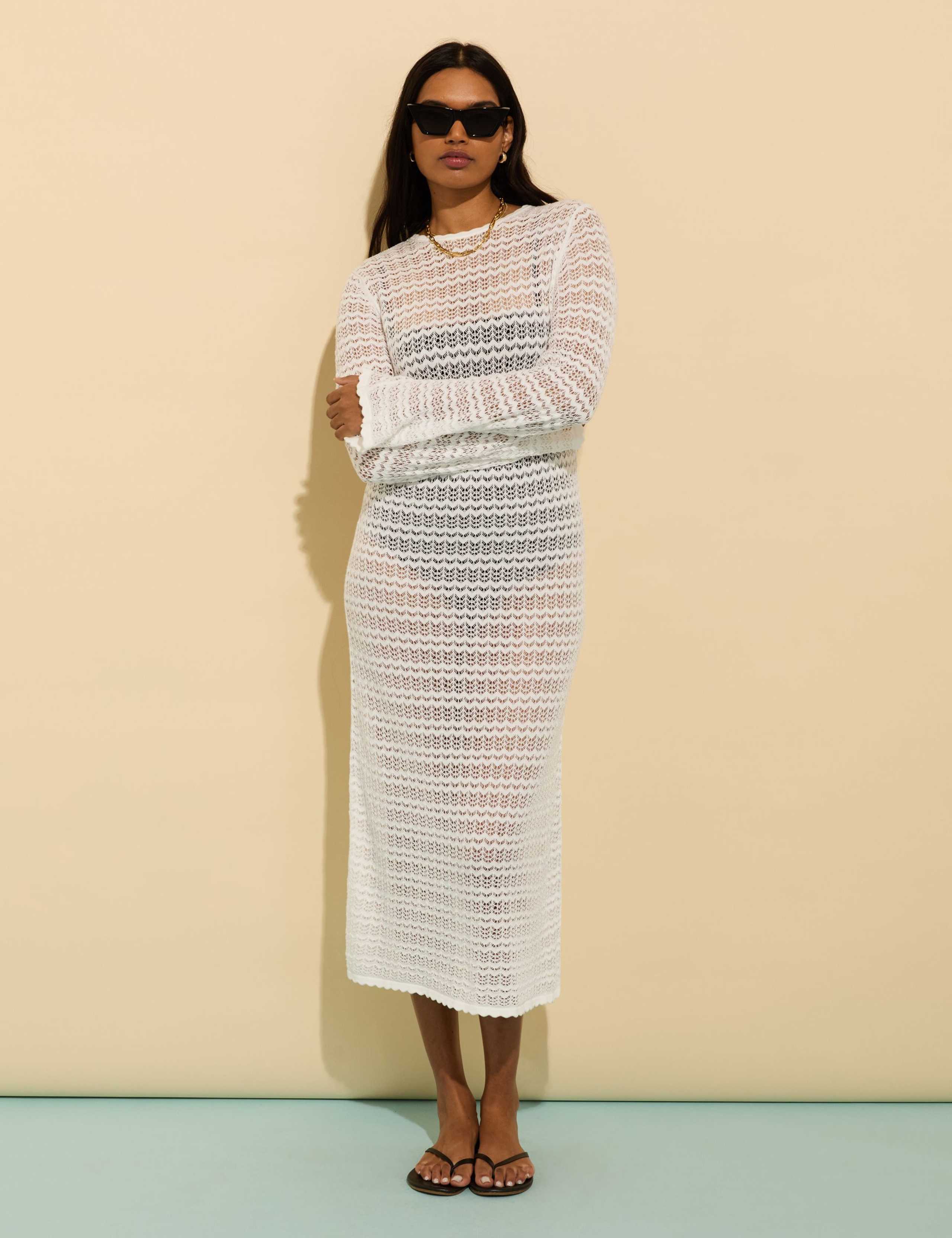 Lyocell Rich Lace Midi Knitted Dress 5 of 5