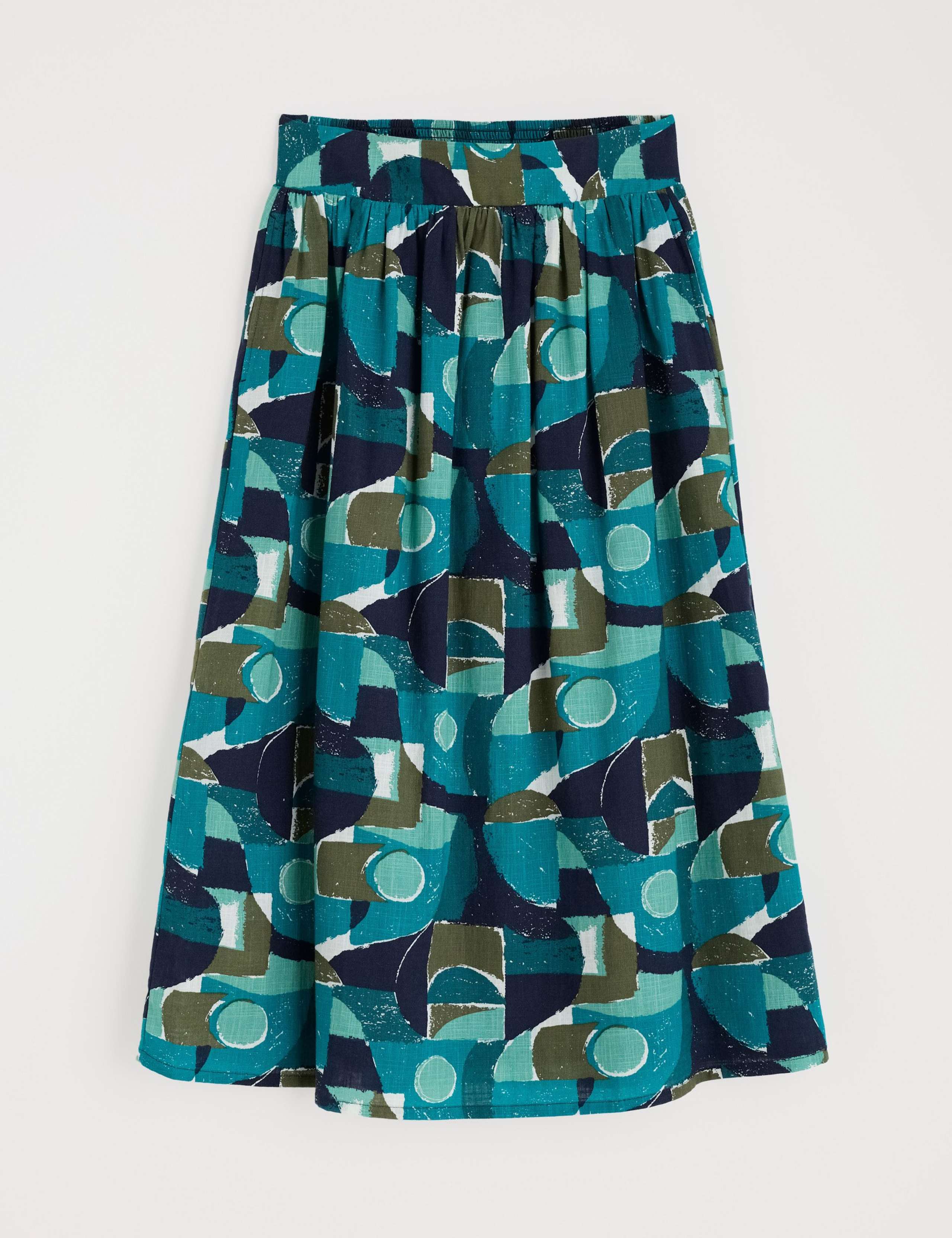 Pure Cotton Printed Midi A-Line Skirt 2 of 5