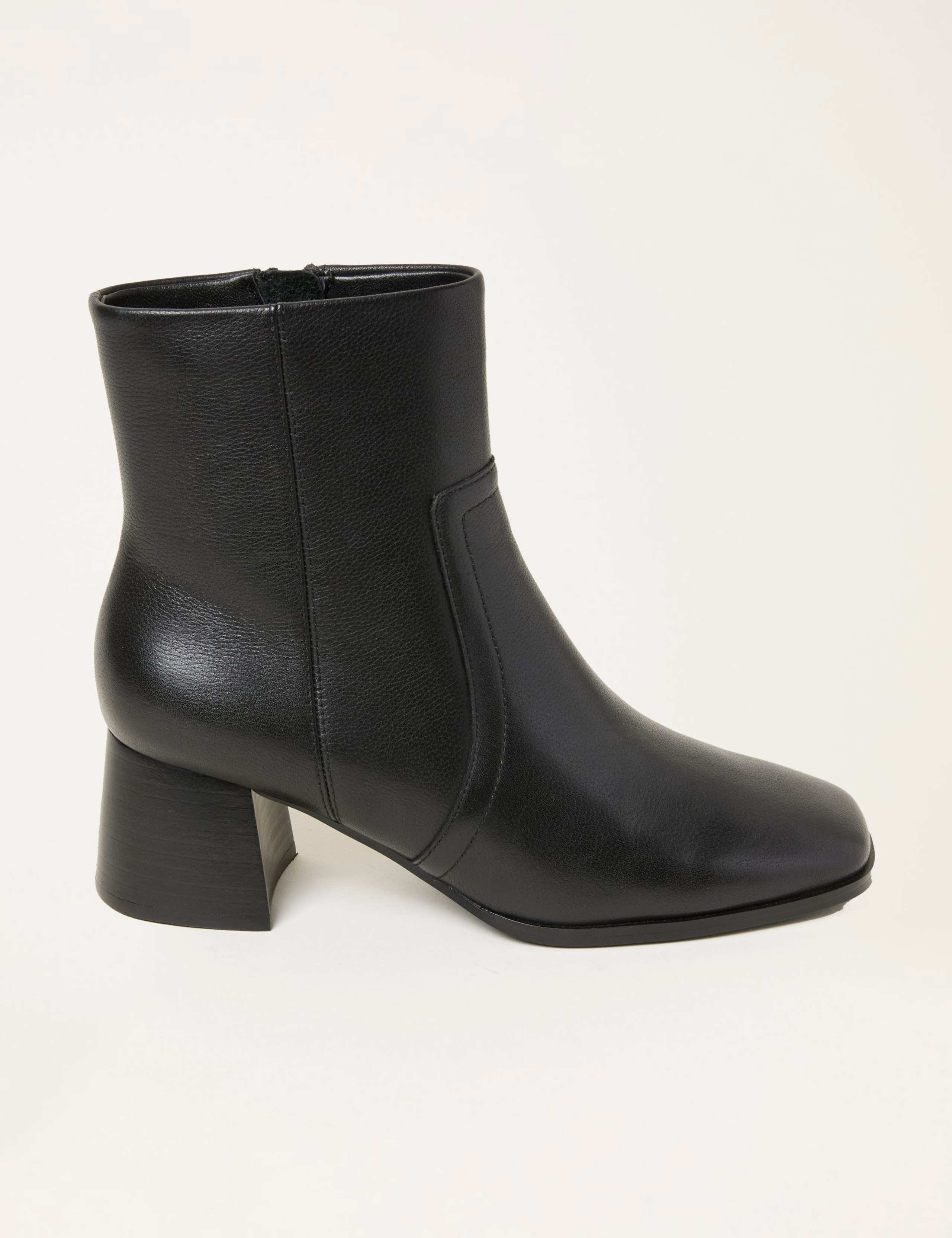 Leather Block Heel Boots 2 of 3