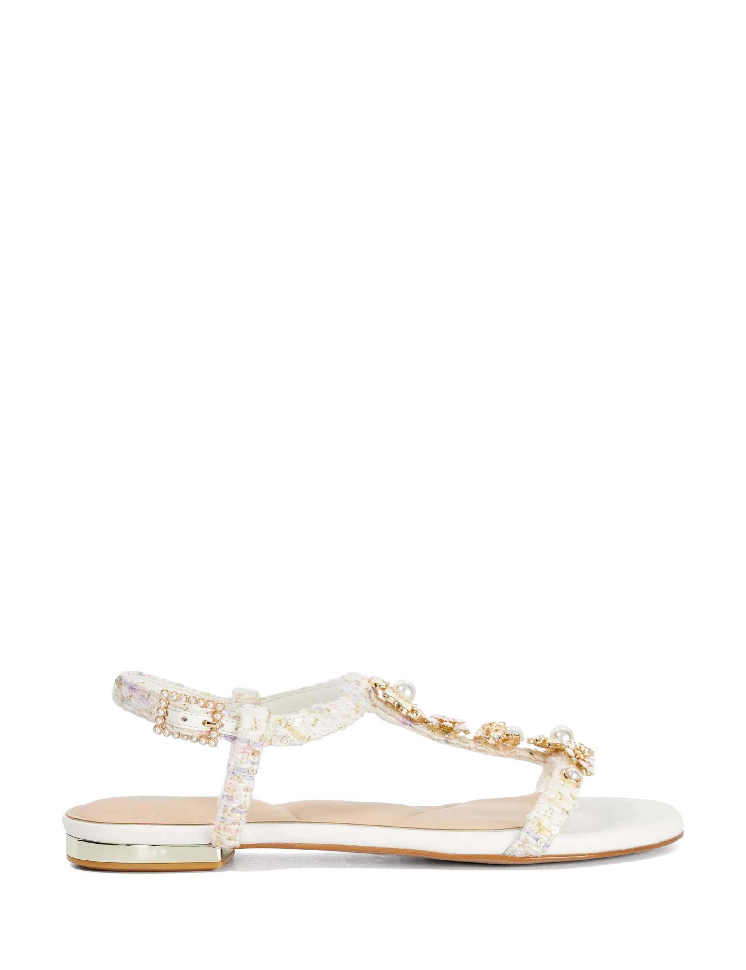 Floral Embellished Ankle Strap Flat Sandals 6 of 6