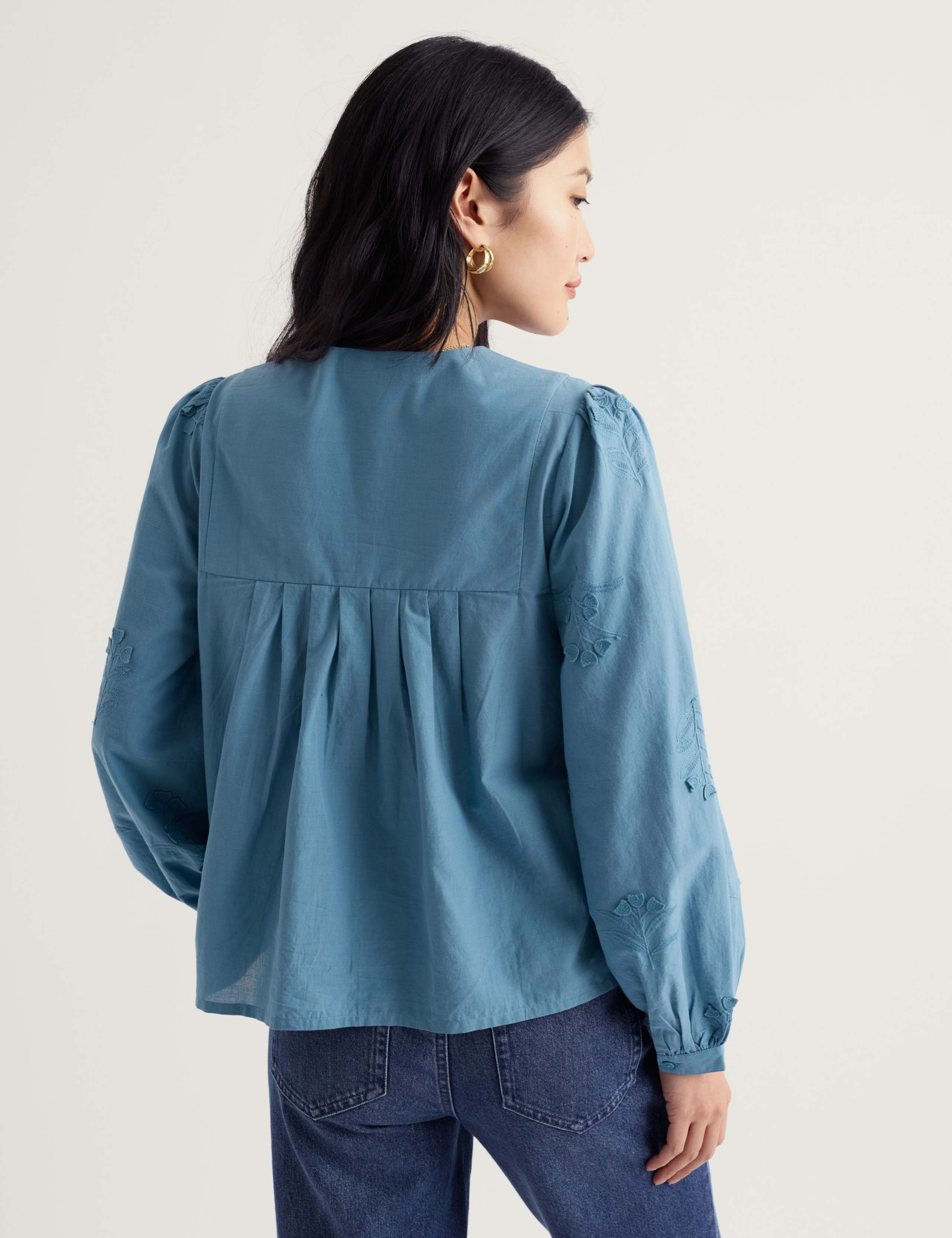 Pure Cotton Embroidered Relaxed Shirt 3 of 5