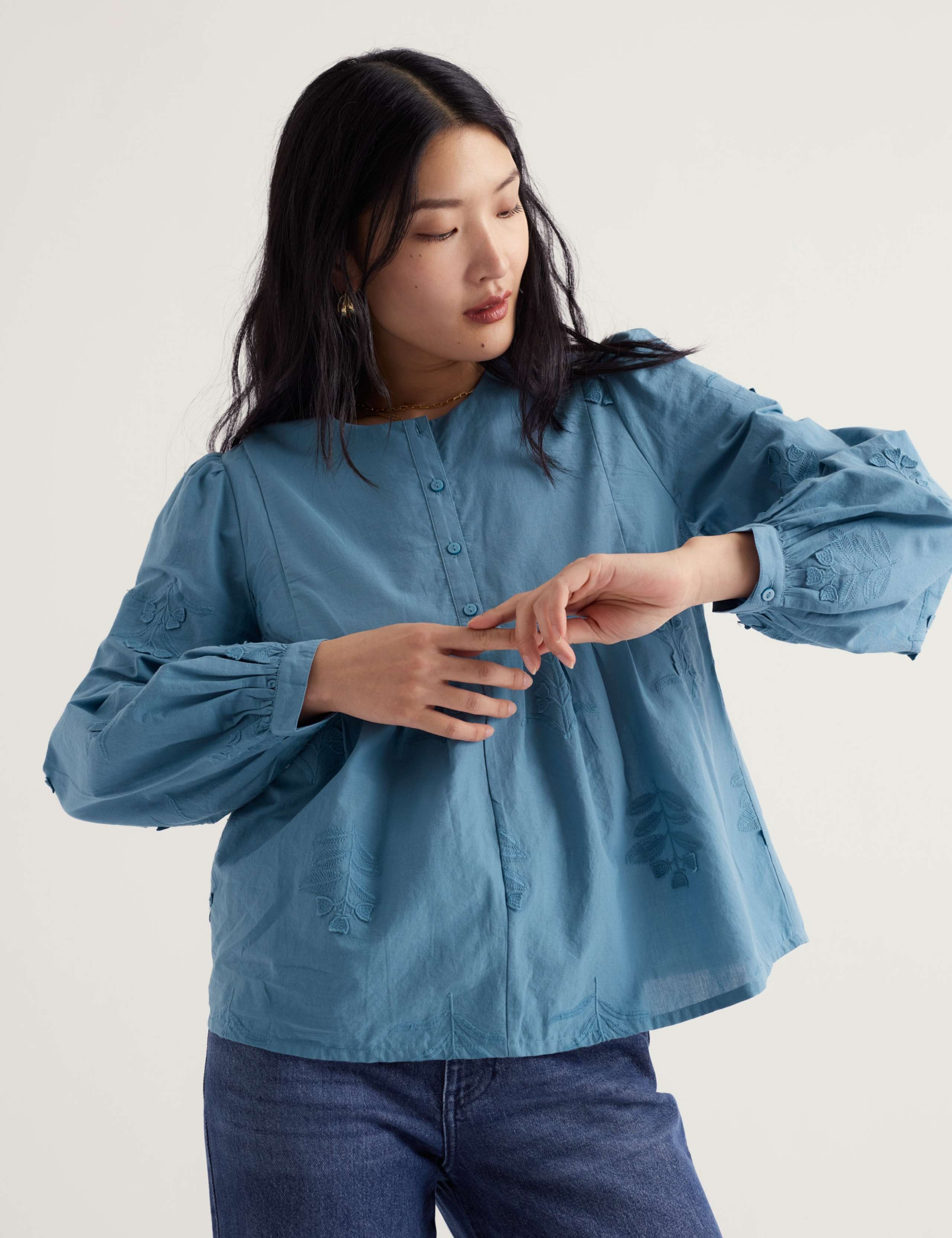 Pure Cotton Embroidered Relaxed Shirt 5 of 5