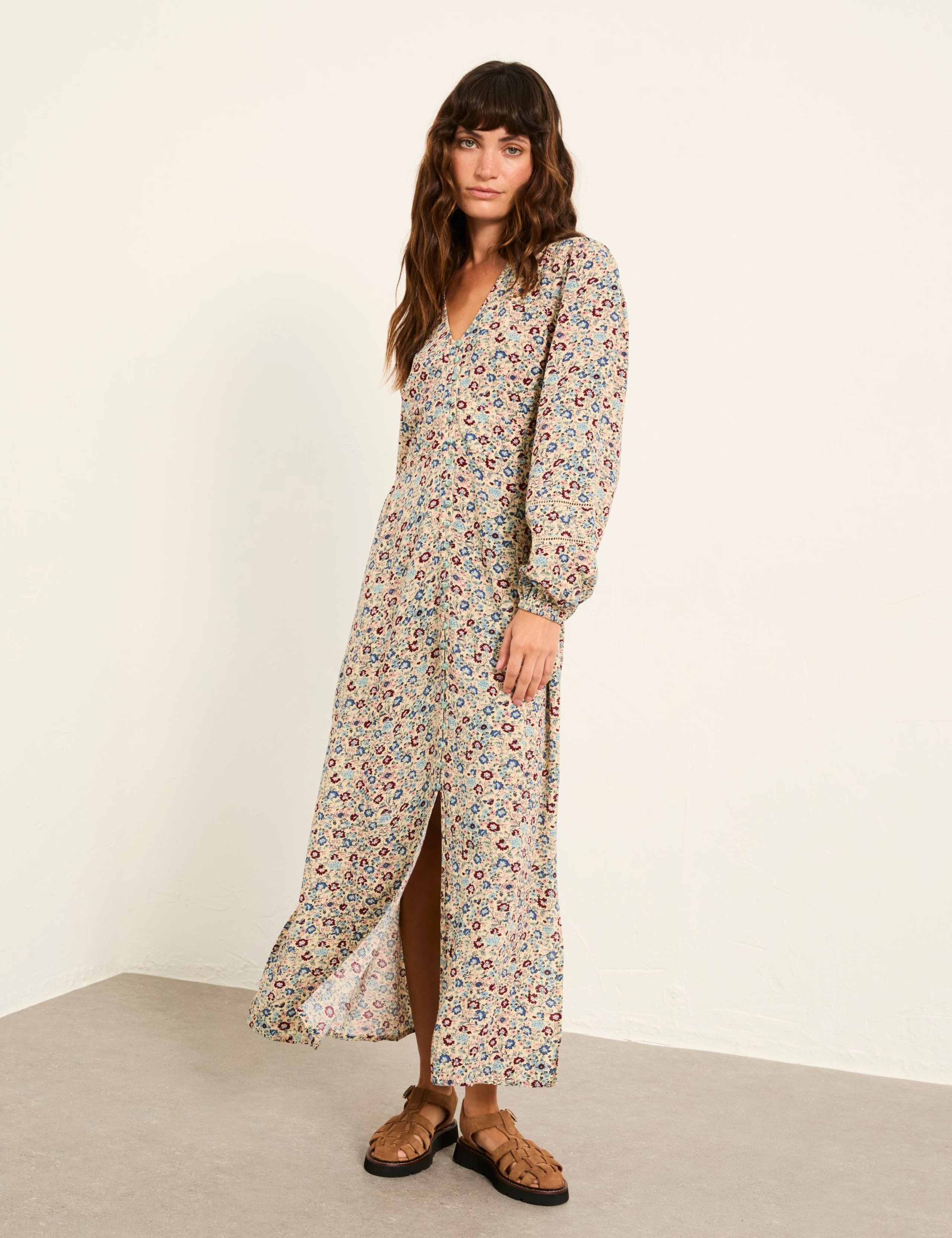 Ditsy Floral V-Neck Midi Tea Dress 5 of 6