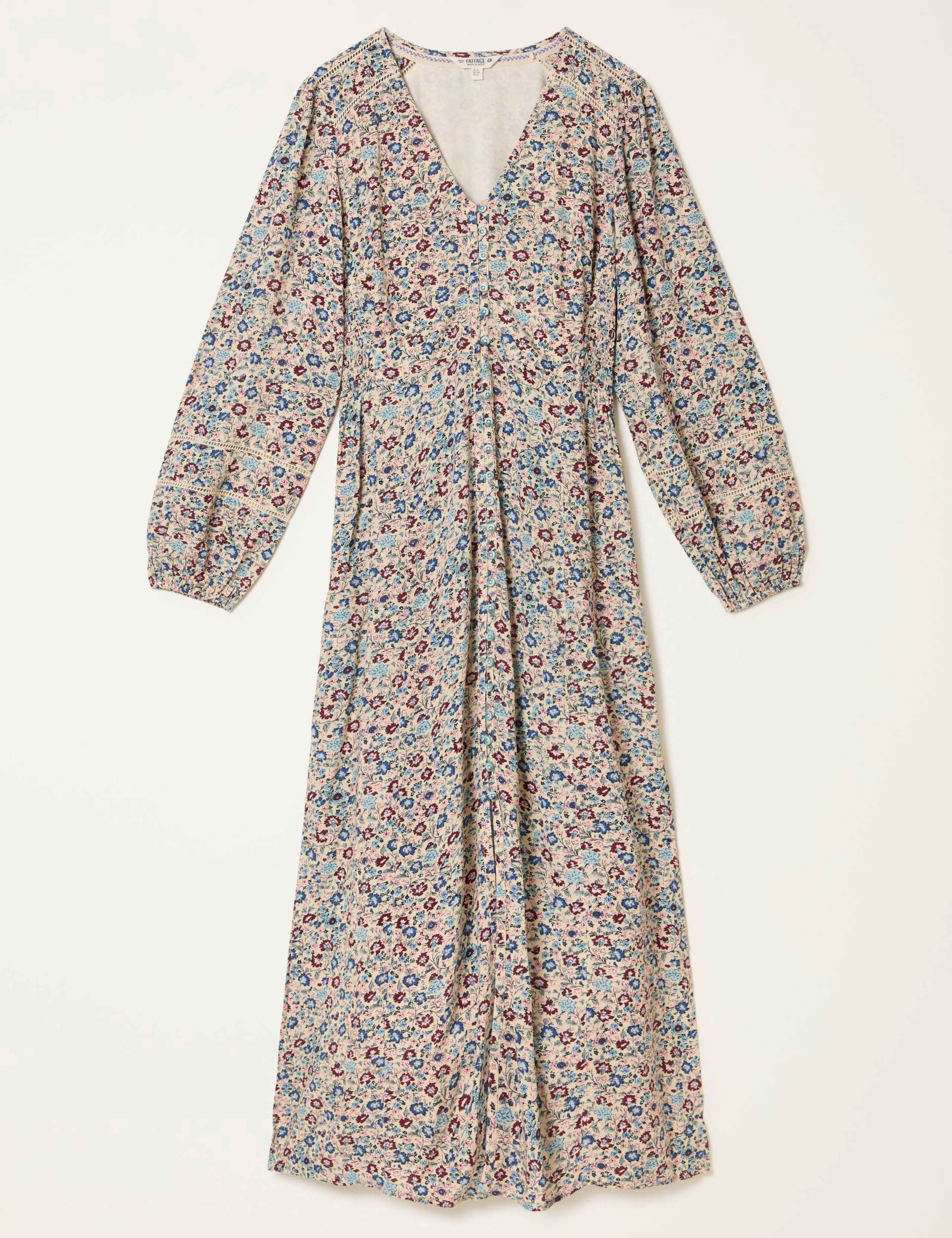 Ditsy Floral V-Neck Midi Tea Dress 2 of 6