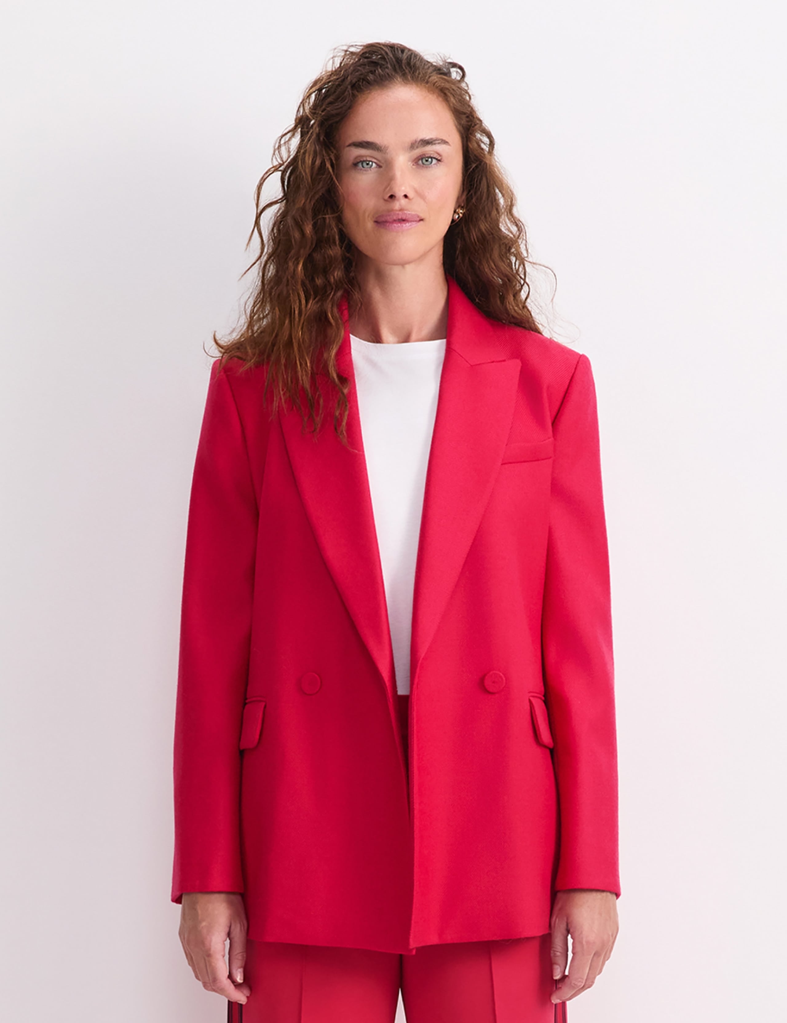 Wool Rich Twill Double Breasted Blazer 1 of 7