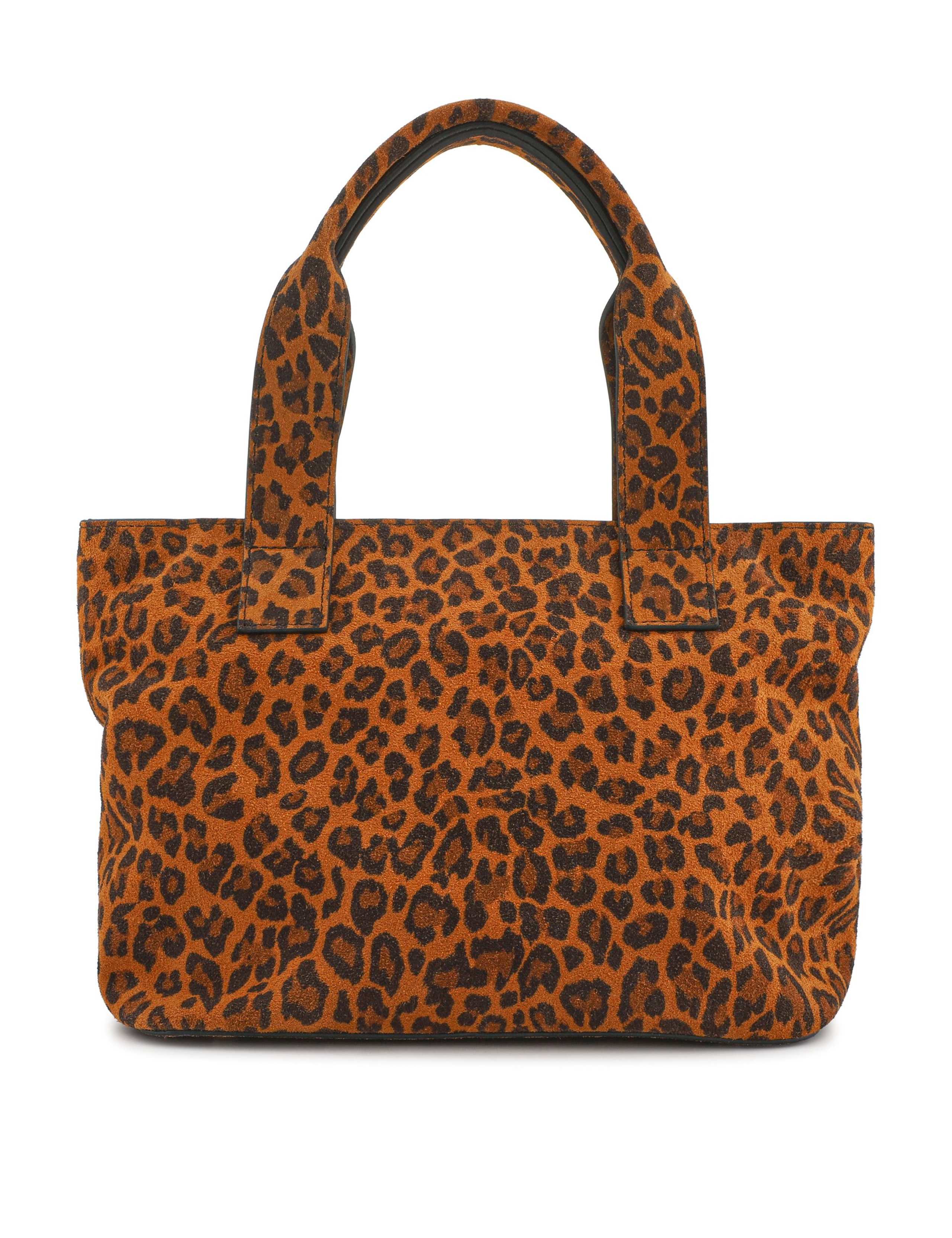 Leather Leopard Print Mini Tote Bag 1 of 4