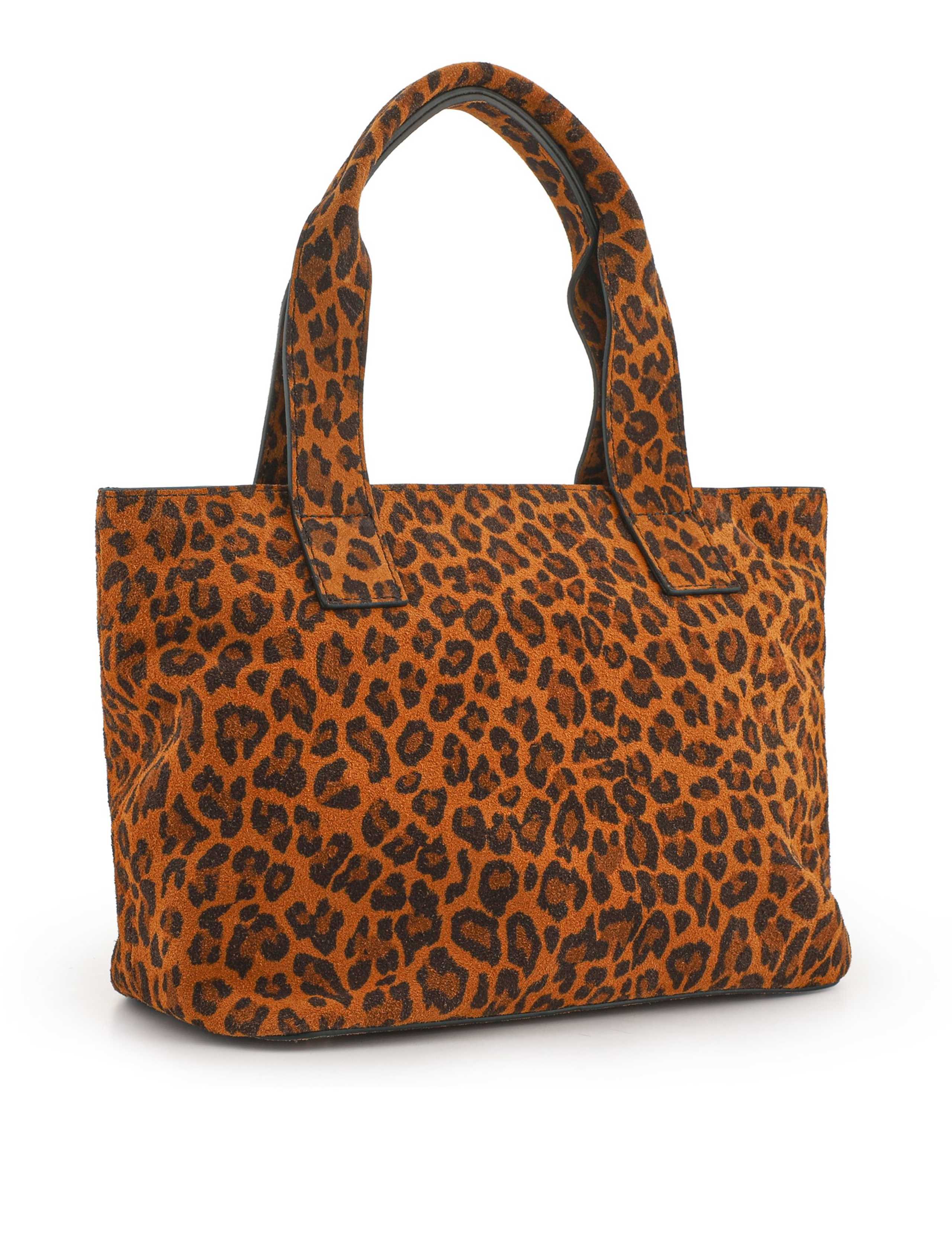 Leather Leopard Print Mini Tote Bag 3 of 4