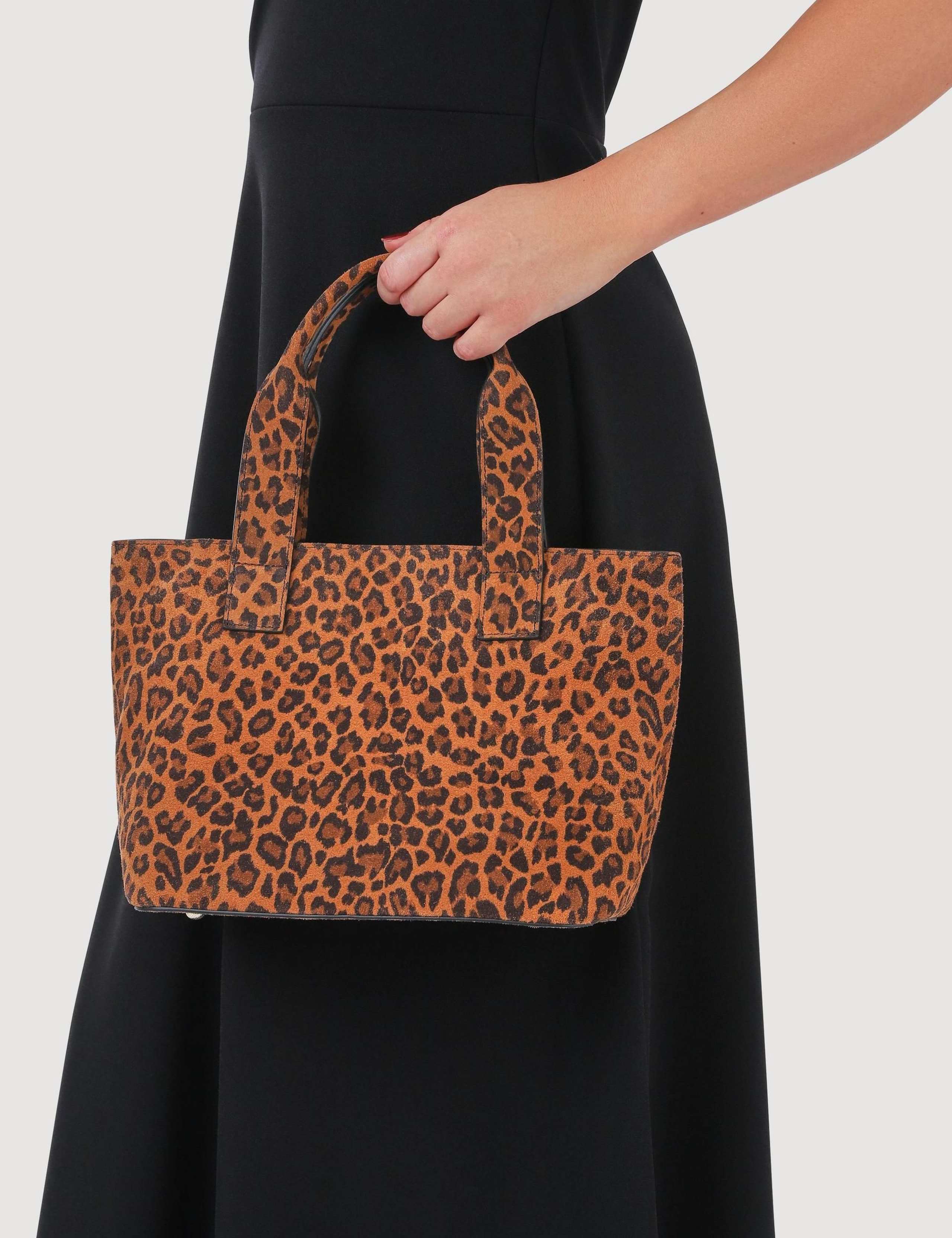 Leather Leopard Print Mini Tote Bag 4 of 4