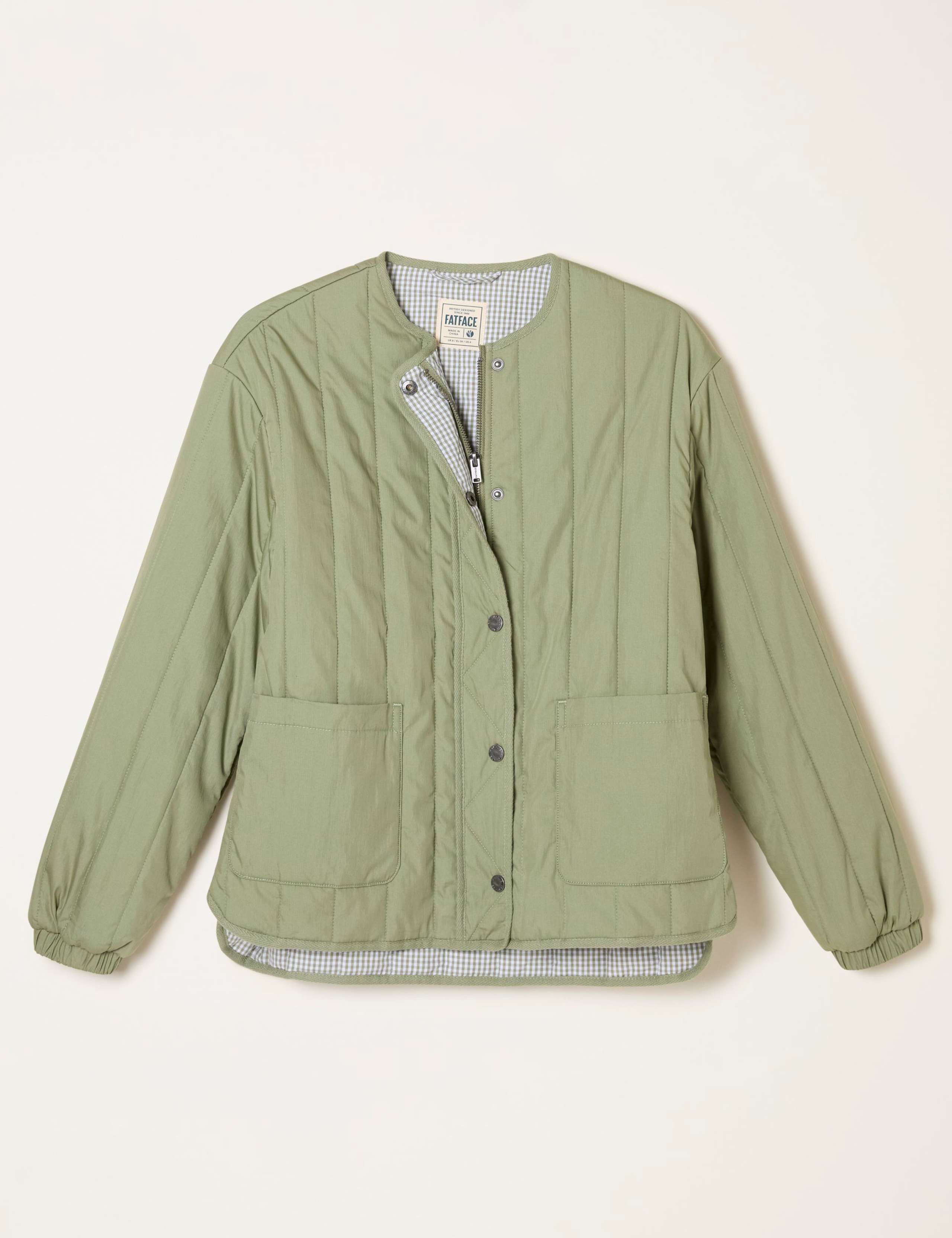 Cotton Rich Quilted Collarless Jacket 2 of 6