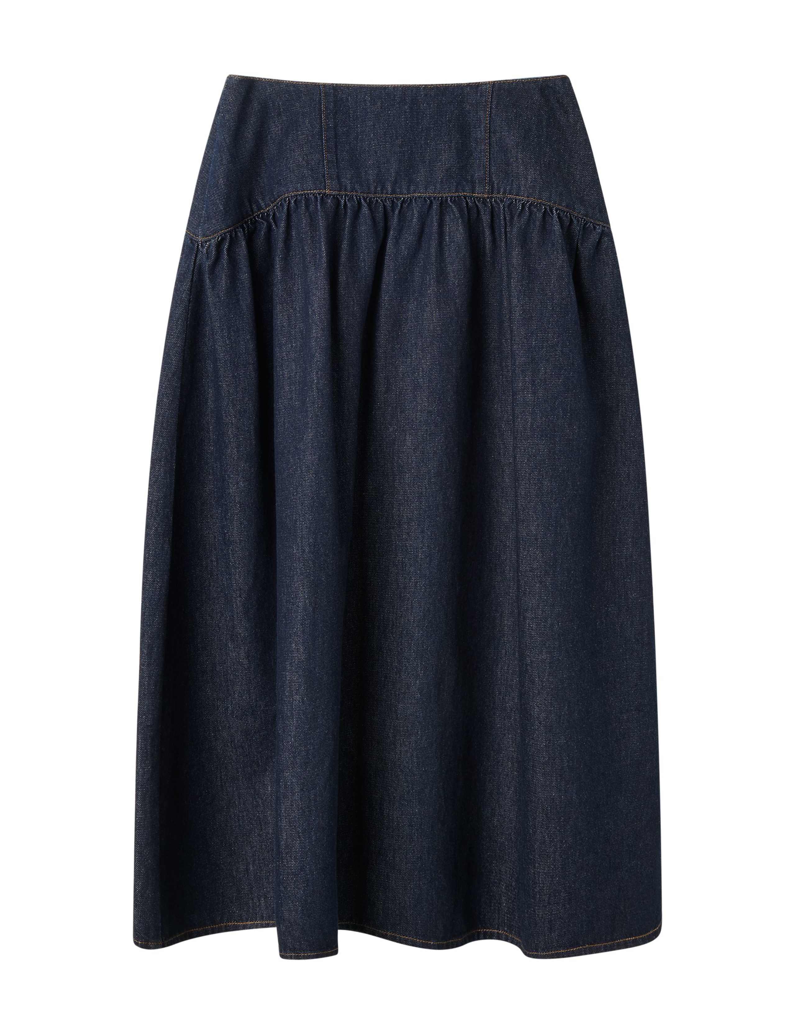 Denim Midi Tiered Skirt 2 of 4
