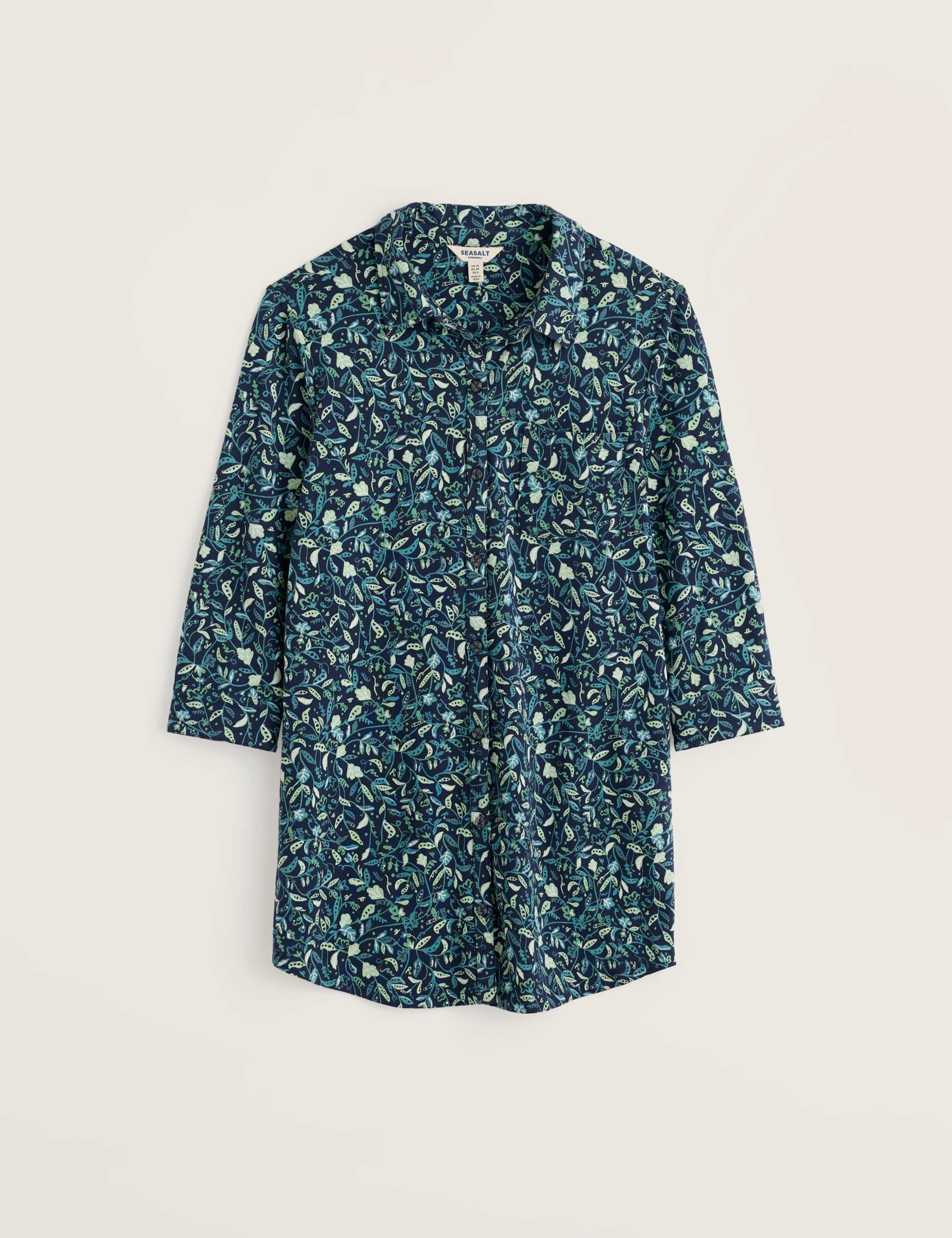 Cotton Modal Blend Floral Button Through Tunic 2 of 5