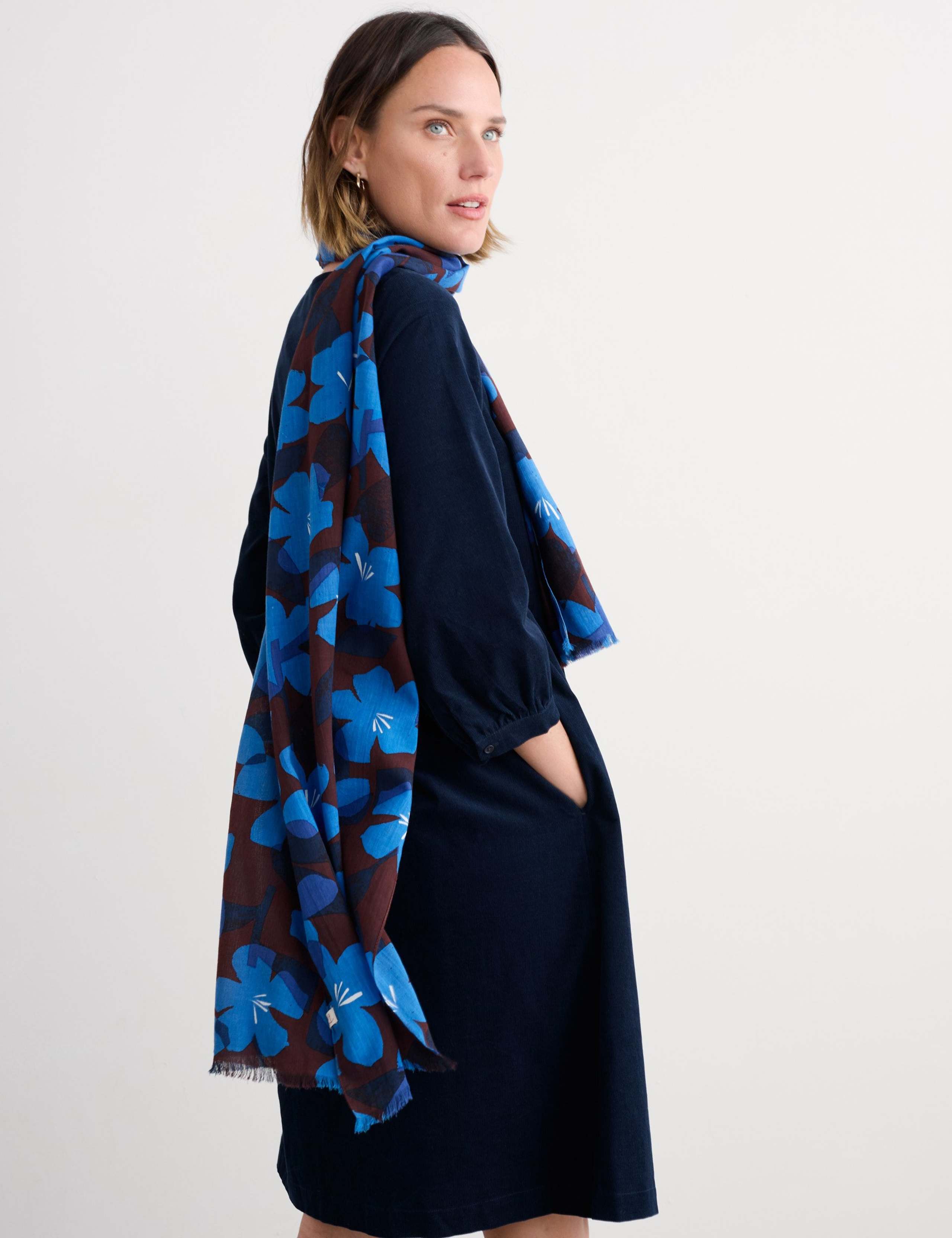 Cotton Blend Printed Floral Scarf 4 of 6