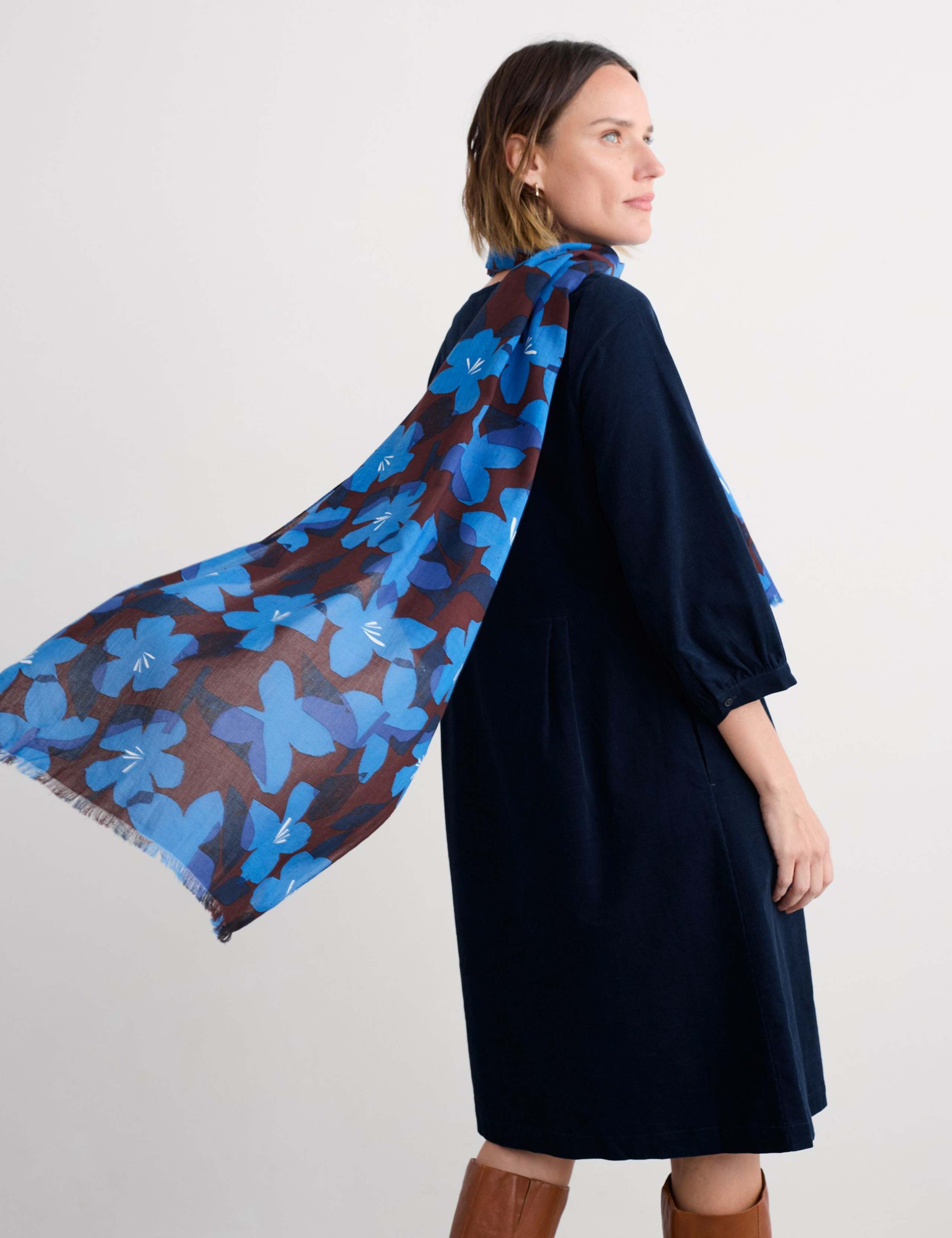 Cotton Blend Printed Floral Scarf 5 of 6