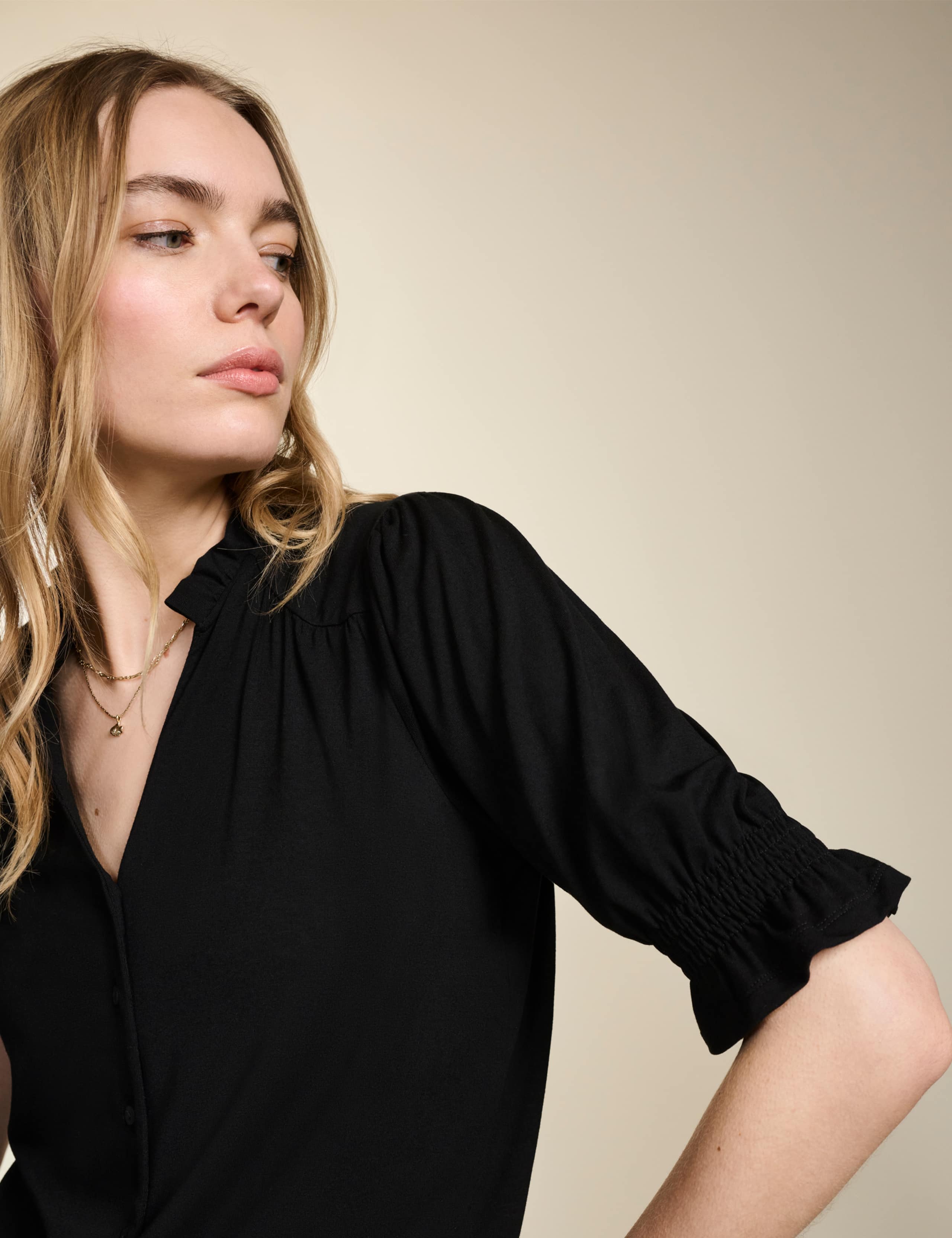 Notch Neck Frill Detail Blouse 2 of 5