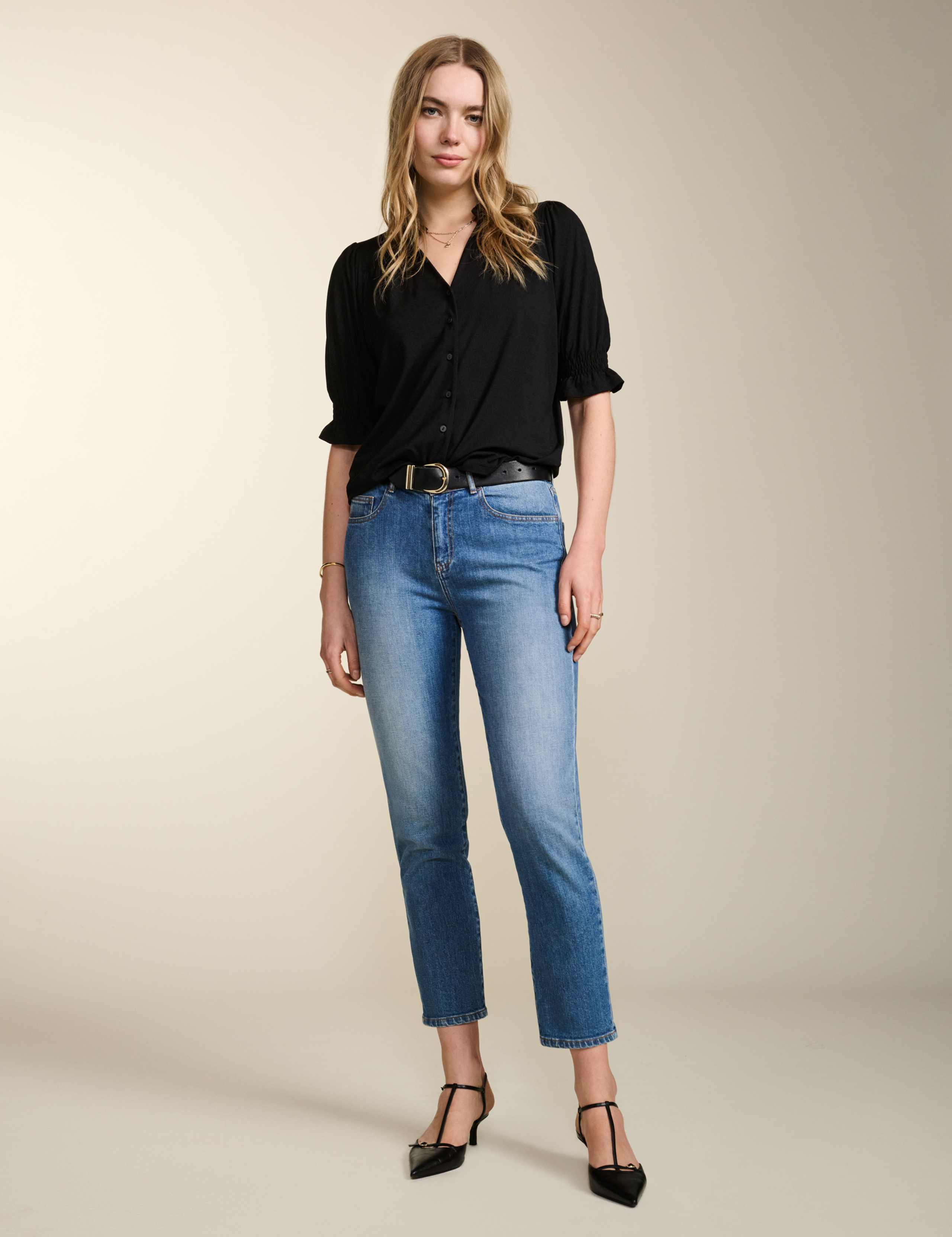 Notch Neck Frill Detail Blouse 3 of 5