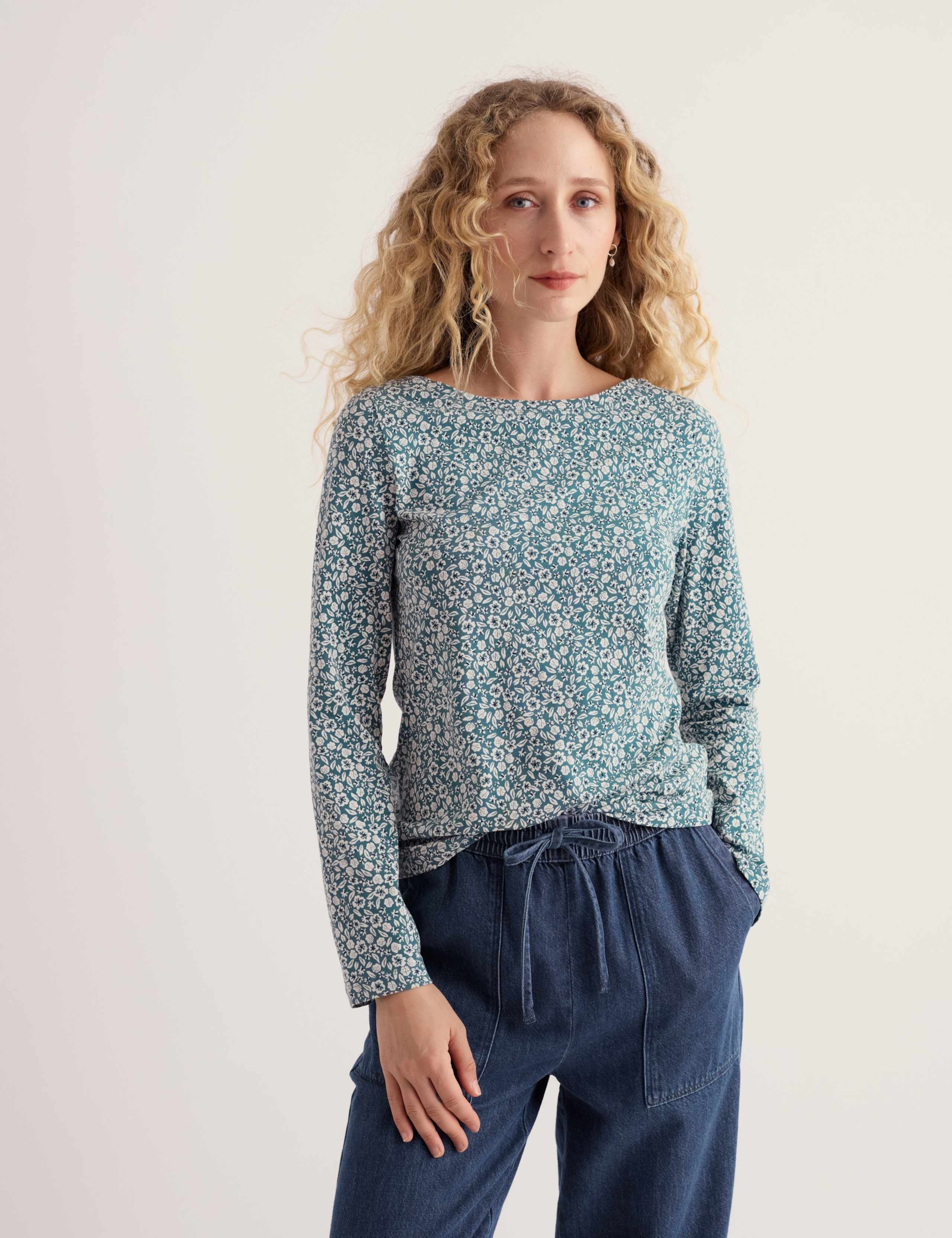 Cotton Rich Floral Round Neck Top 3 of 5
