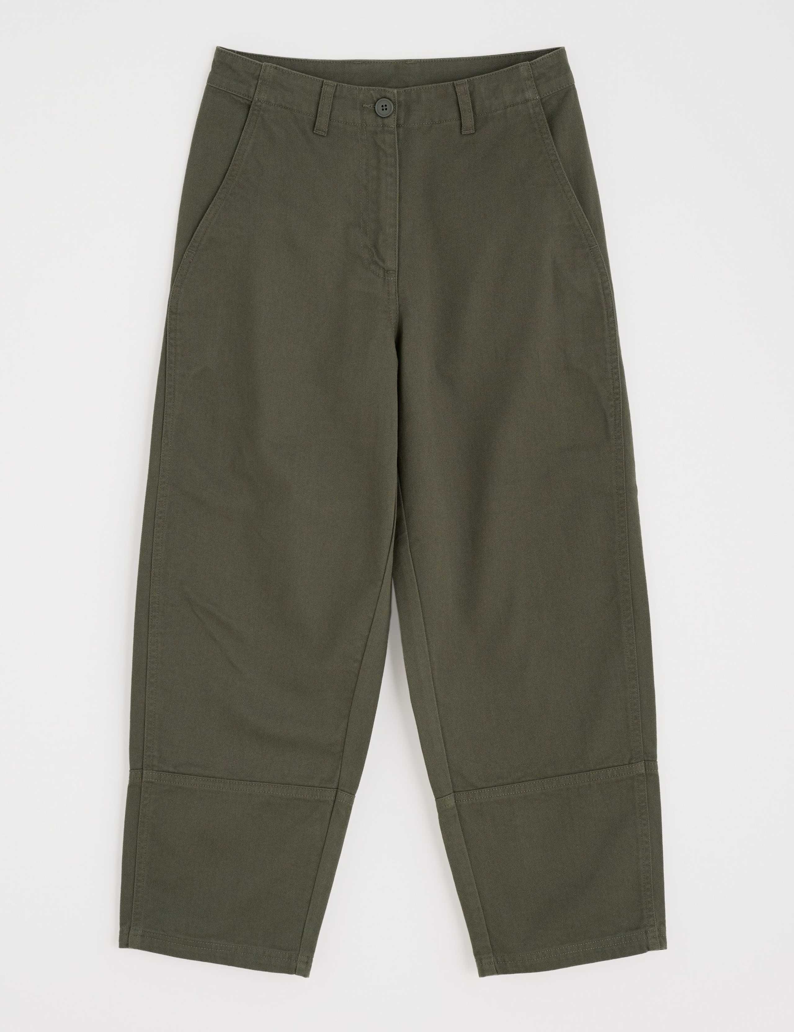 Pure Cotton Barrel Leg Cropped Trousers 2 of 5