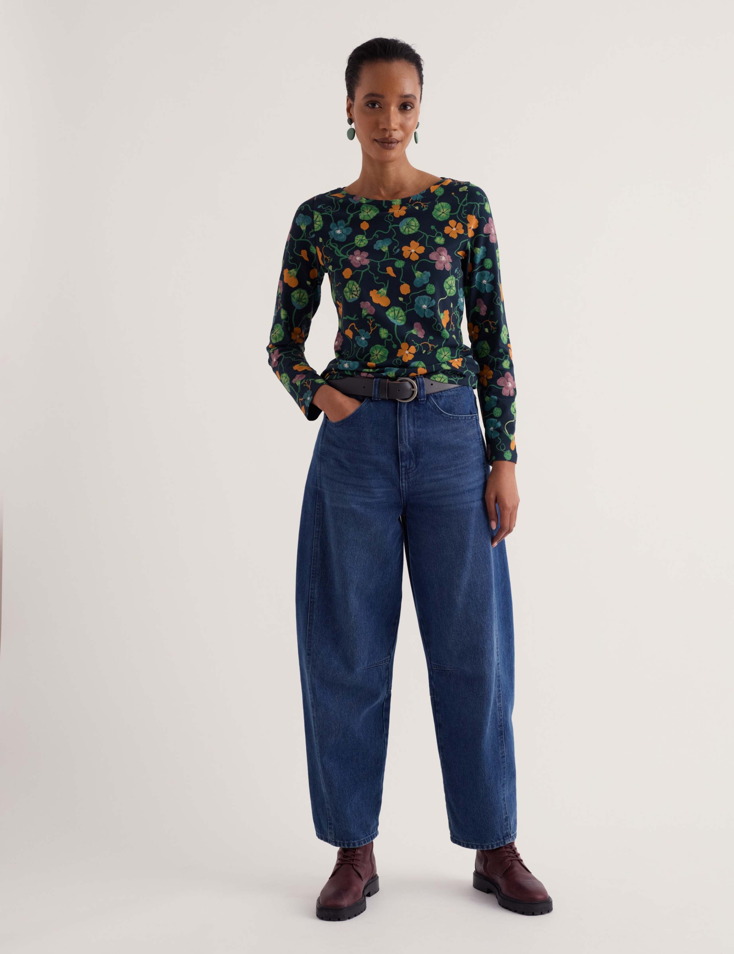 Cotton Rich Floral Fitted Top 1 of 5