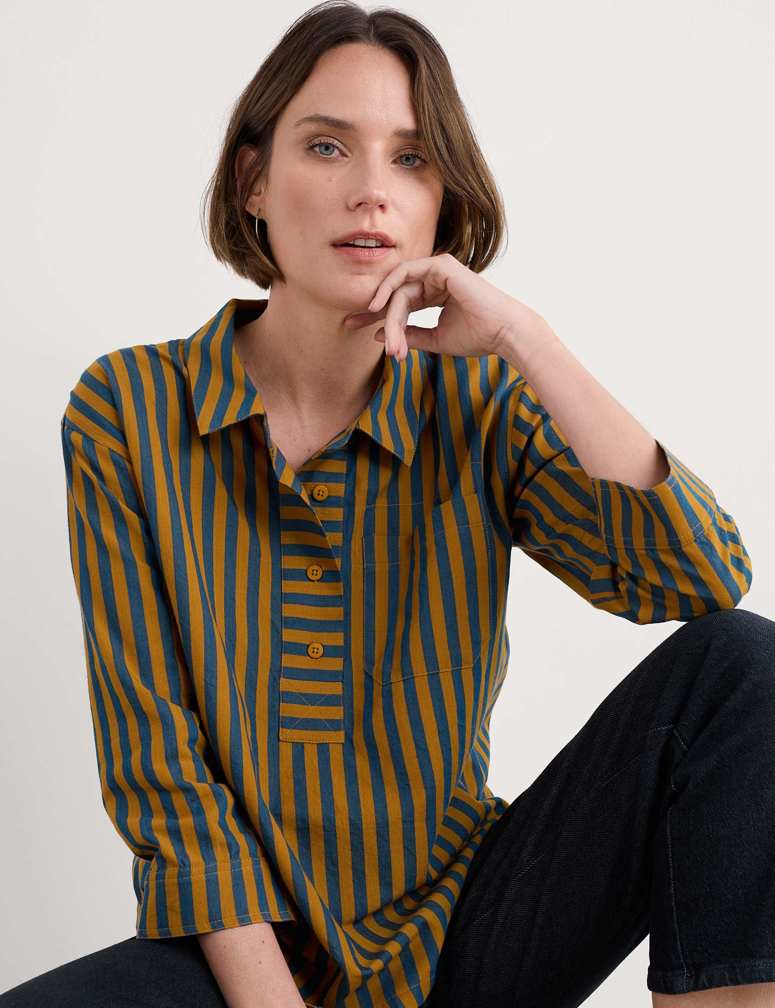 Pure Cotton Striped Collared Shirt 4 of 5