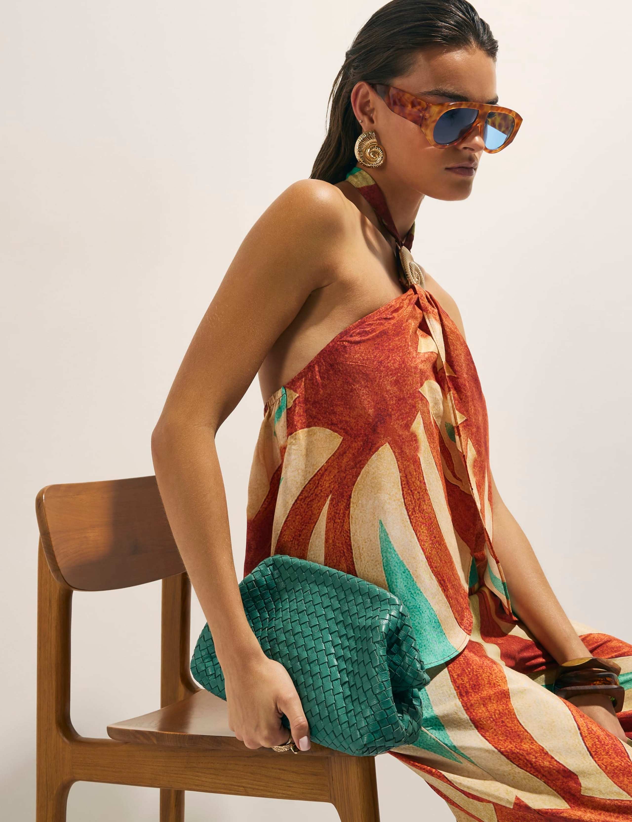 Swirl Print Halter Neck Wrap Top 3 of 4