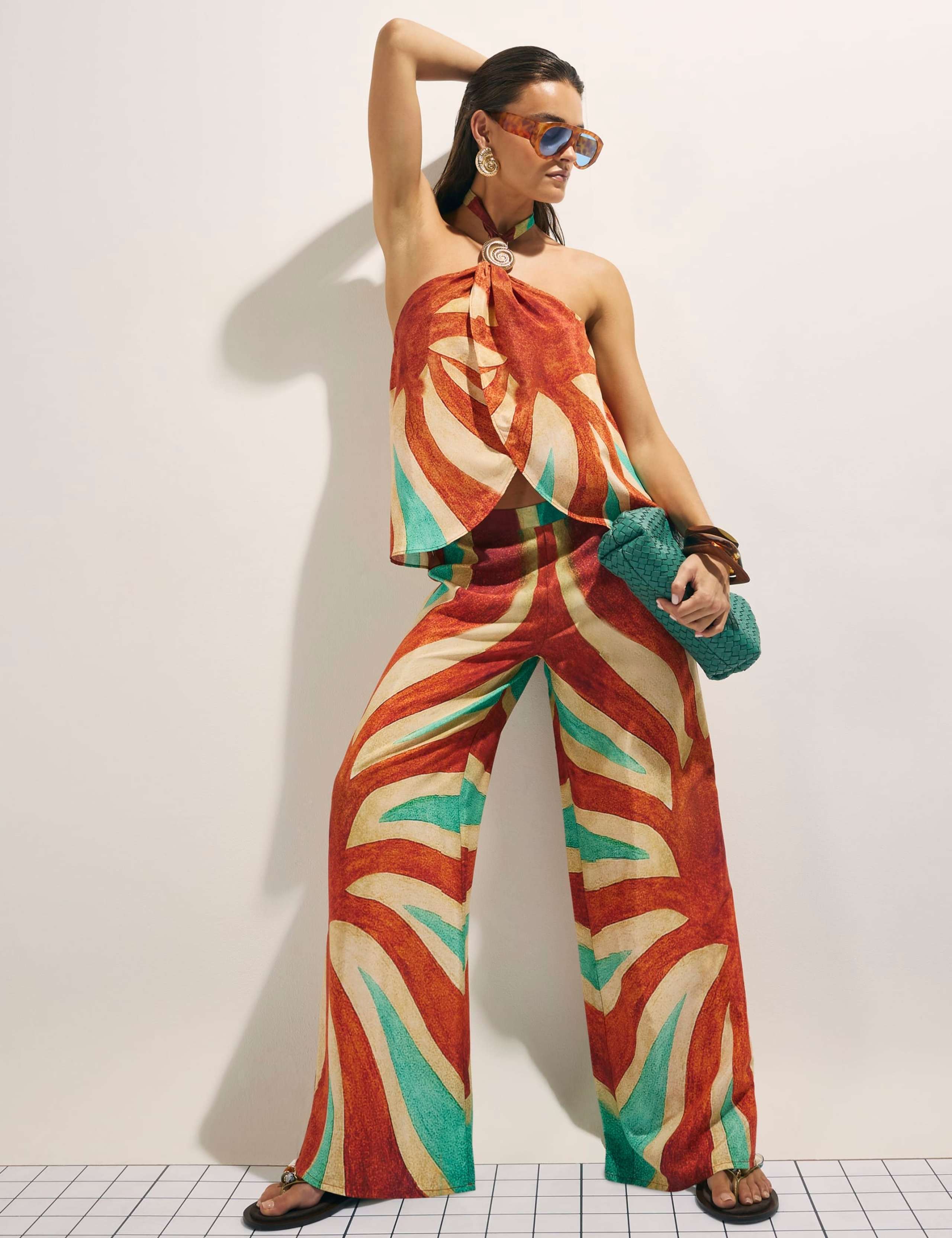 Swirl Print Halter Neck Wrap Top 4 of 4