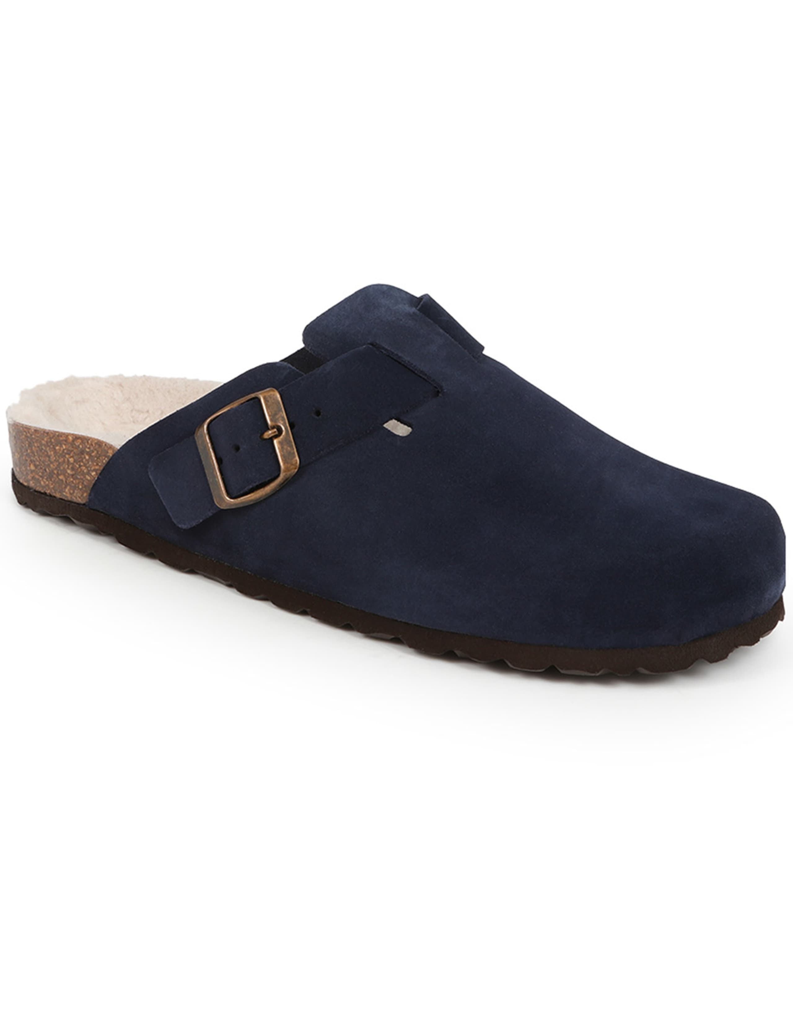 Leather Faux Fur Lined Mule Slippers 6 of 7