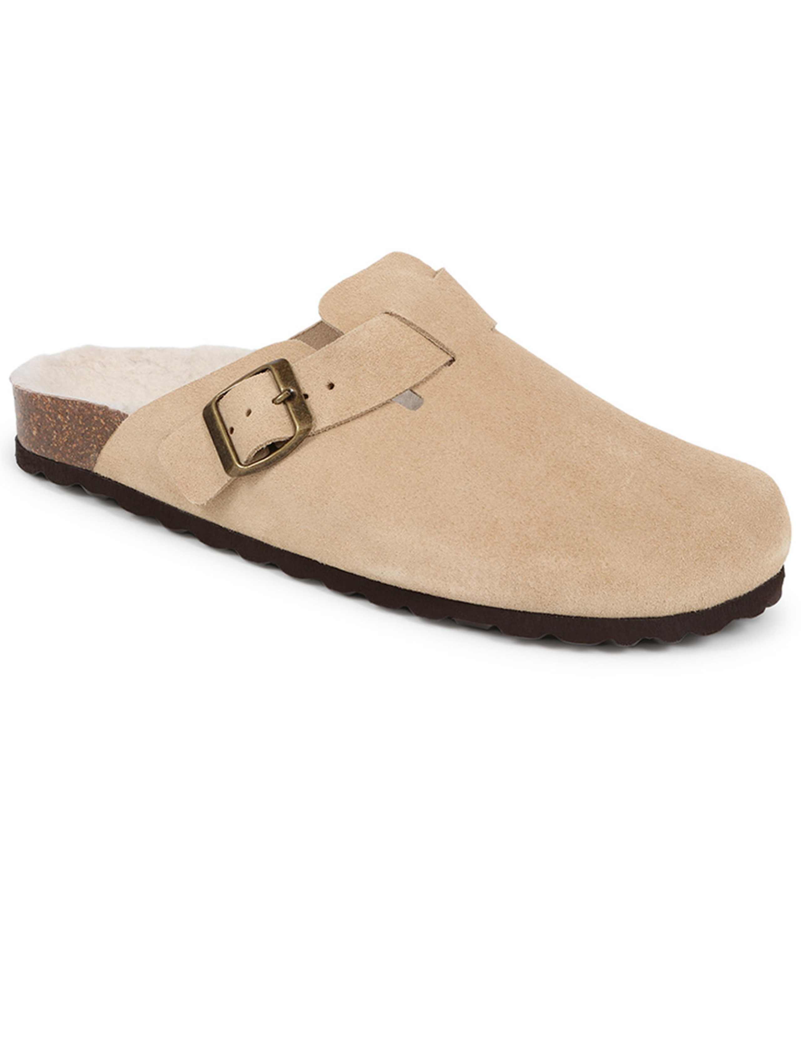 Leather Faux Fur Lined Mule Slippers 4 of 6