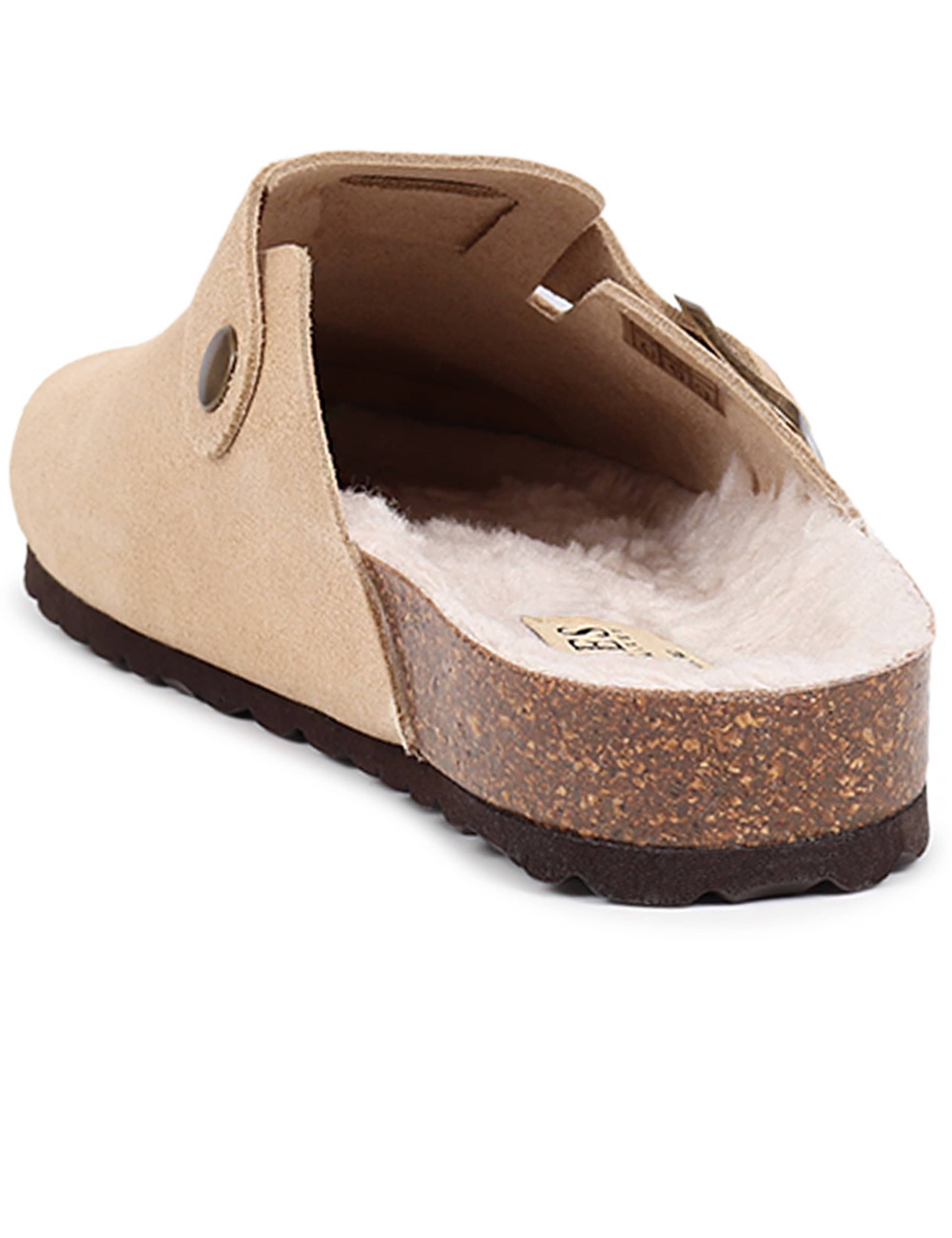 Leather Faux Fur Lined Mule Slippers 5 of 6