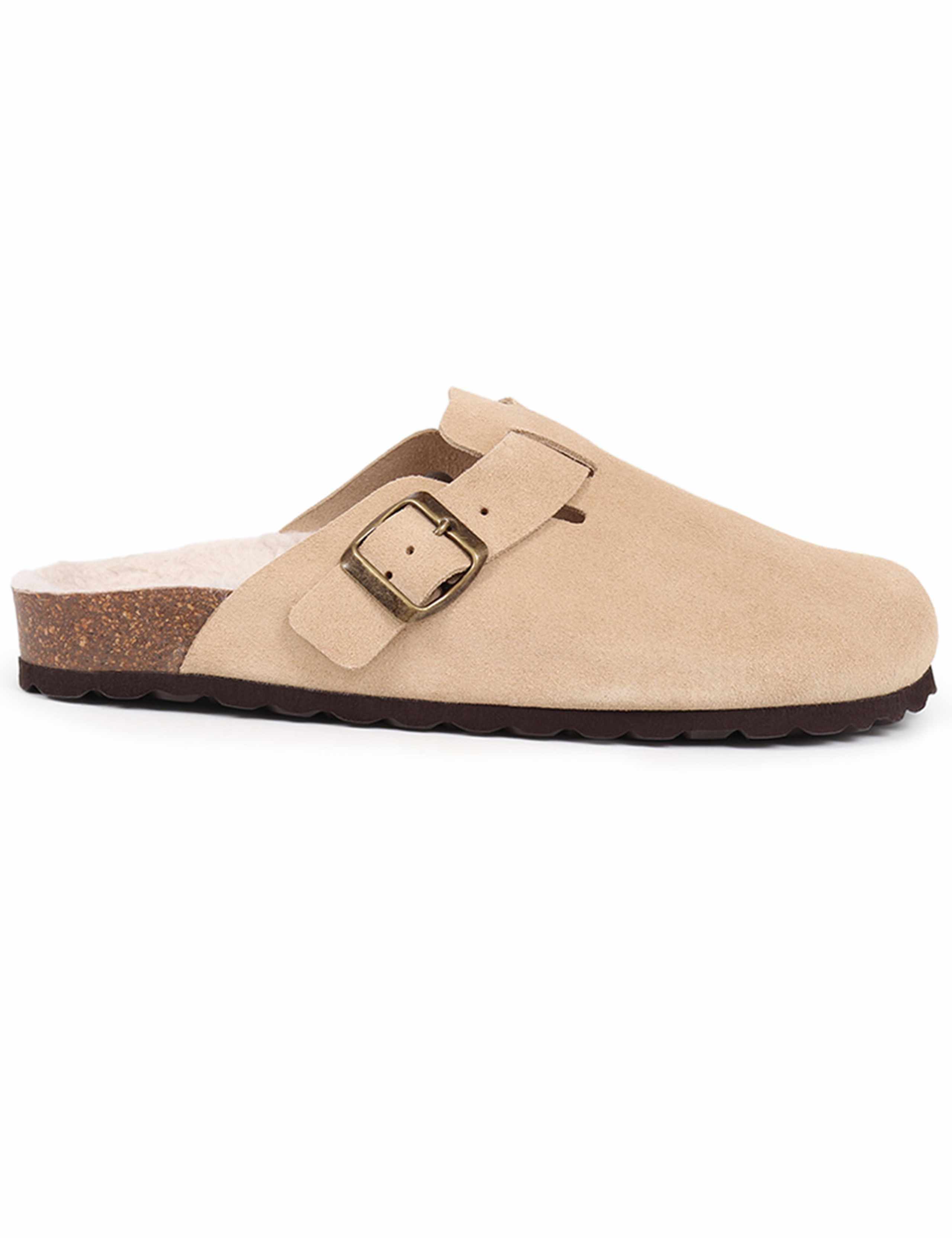 Leather Faux Fur Lined Mule Slippers 2 of 6