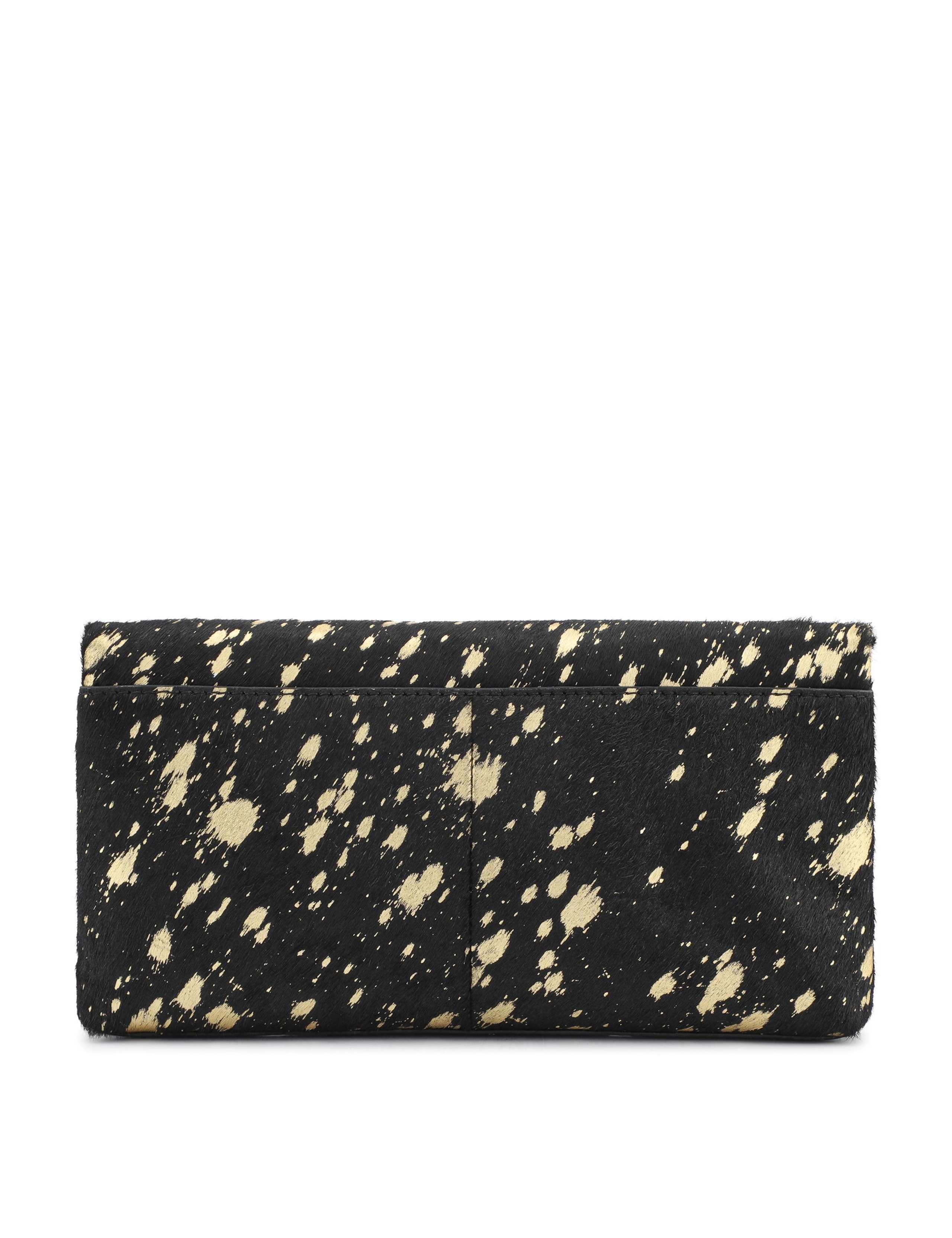 Leather Hair On Metallic Print Clutch Bag 3 of 5