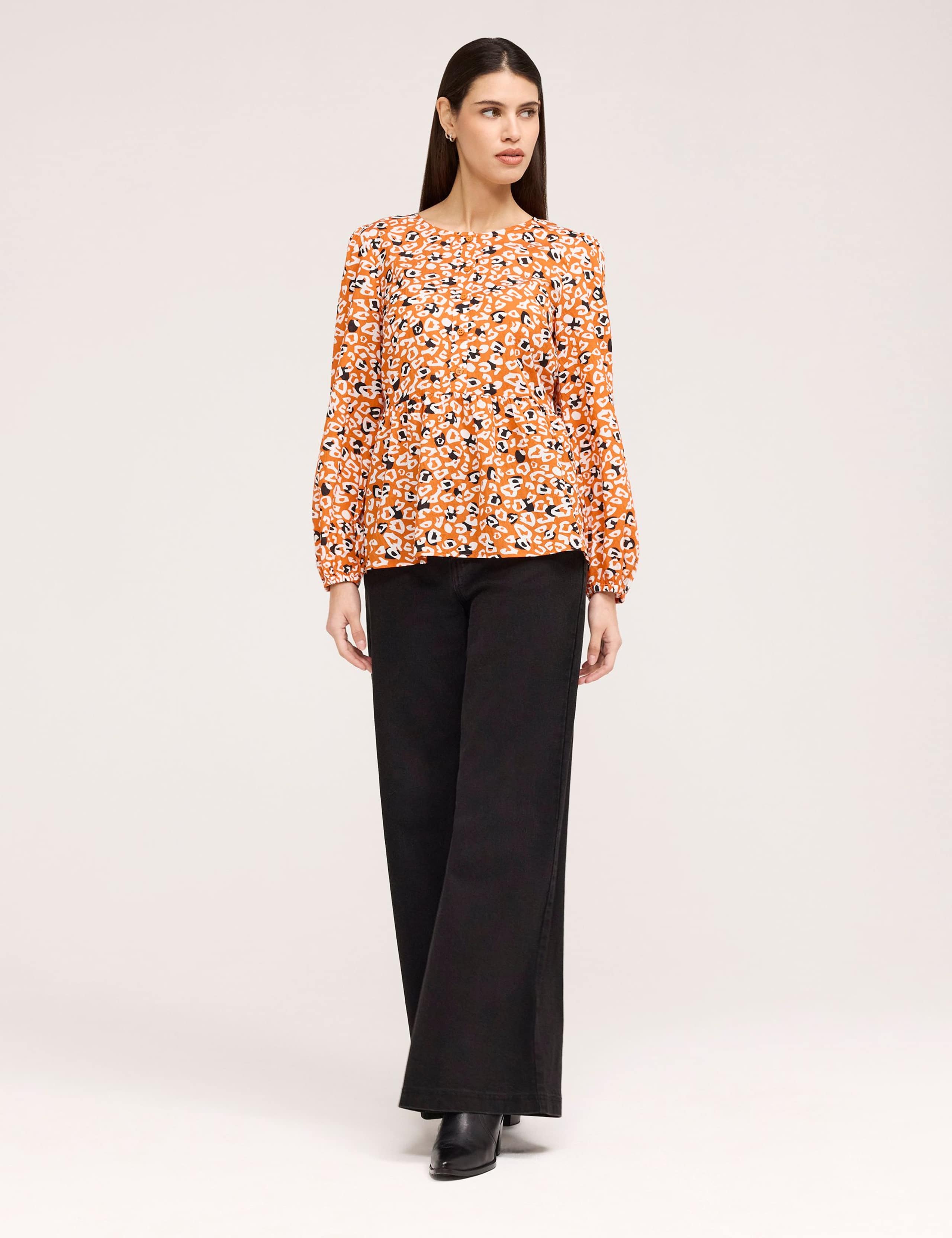 Cotton Rich Printed Button Detail Top 2 of 5