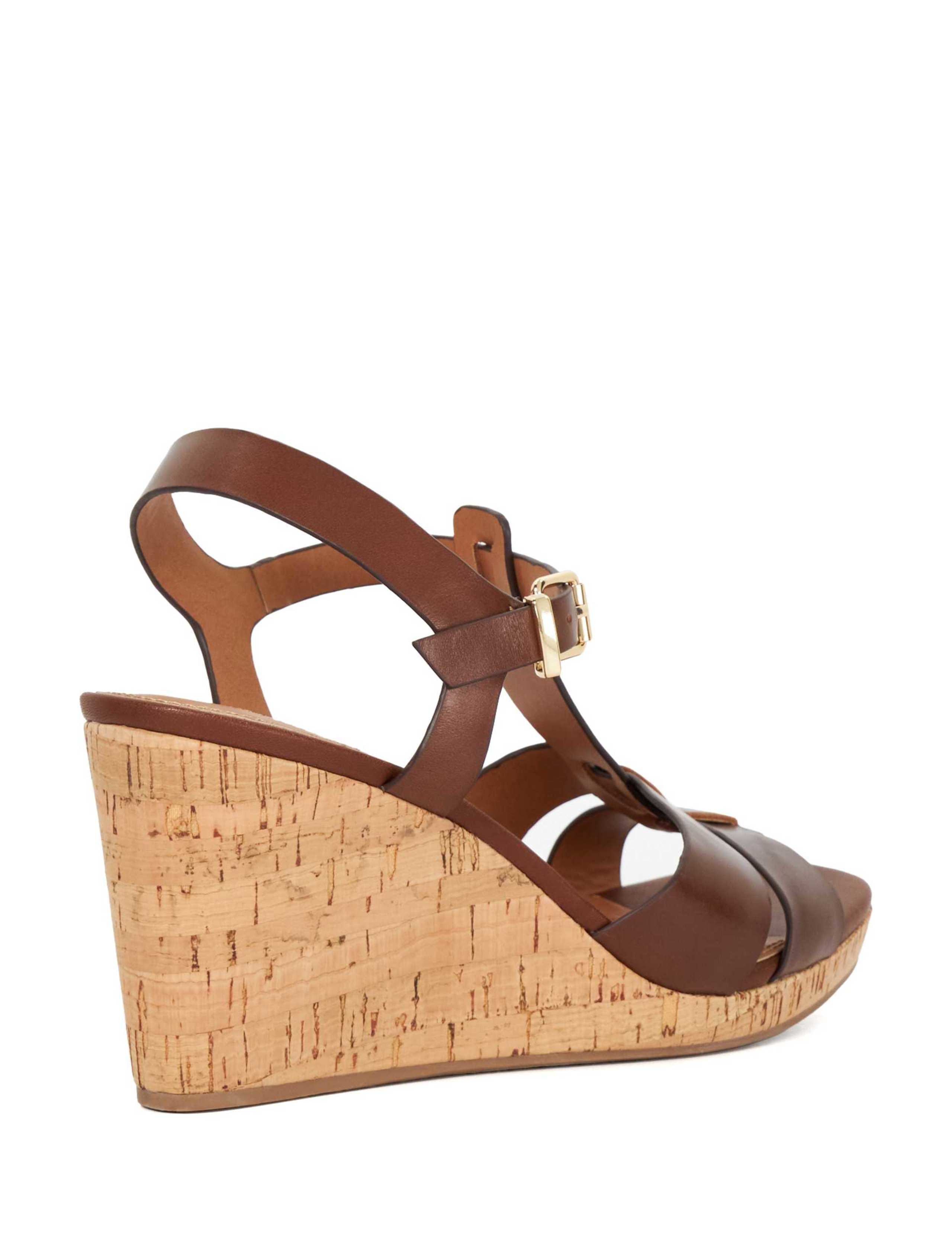 Wide Fit Leather Wedge Sandals 3 of 5