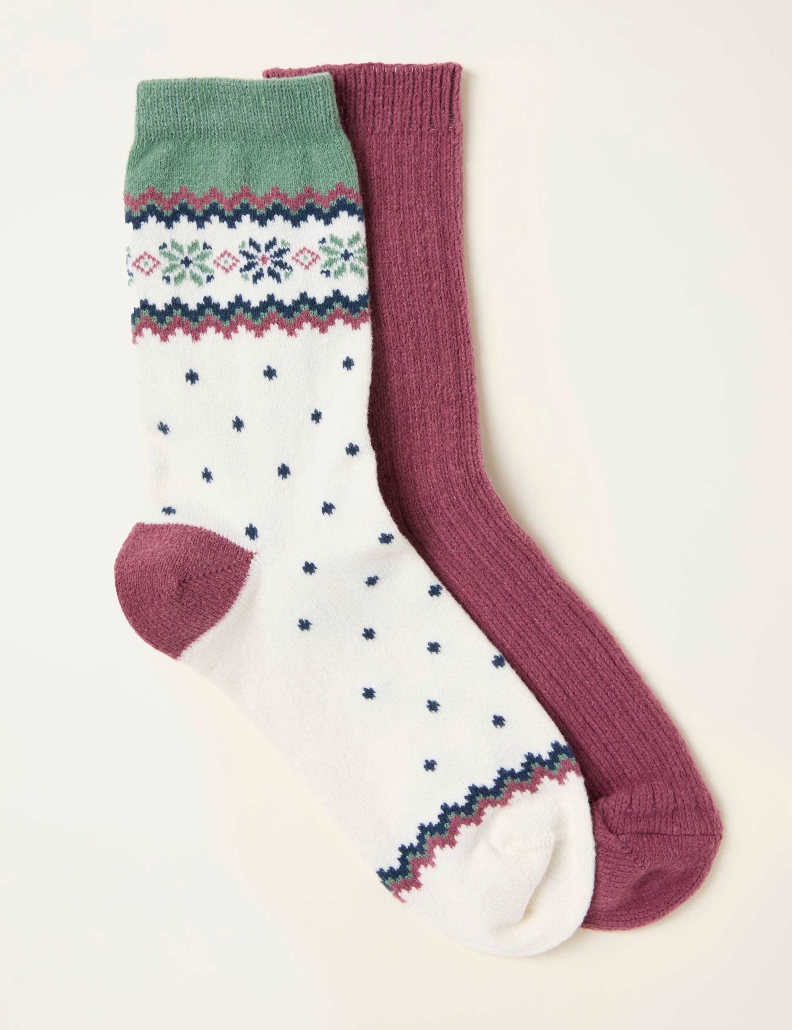 2pk Cotton Rich Fair Isle Ankle Socks 1 of 2