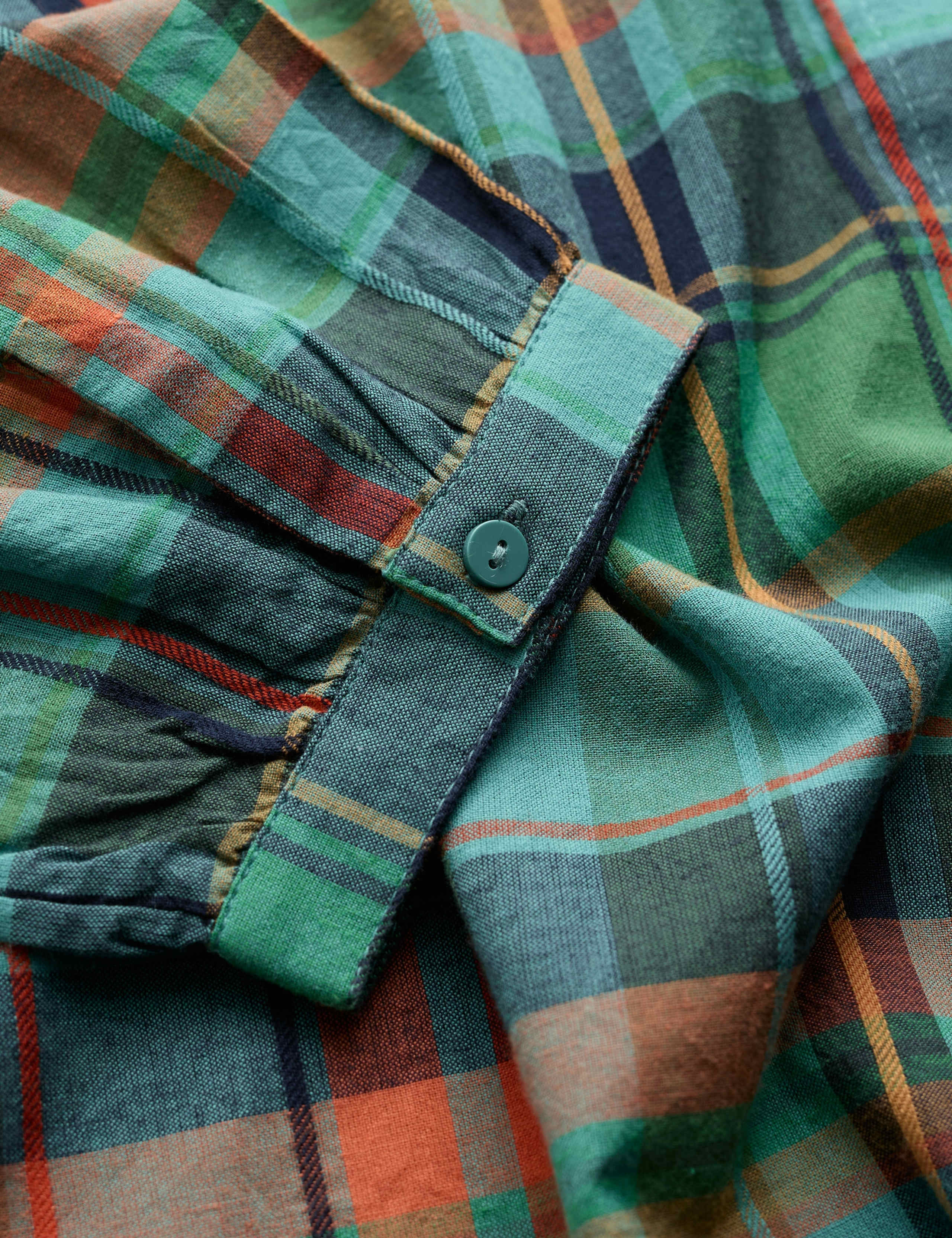 Pure Cotton Checked Collared Blouse 4 of 5