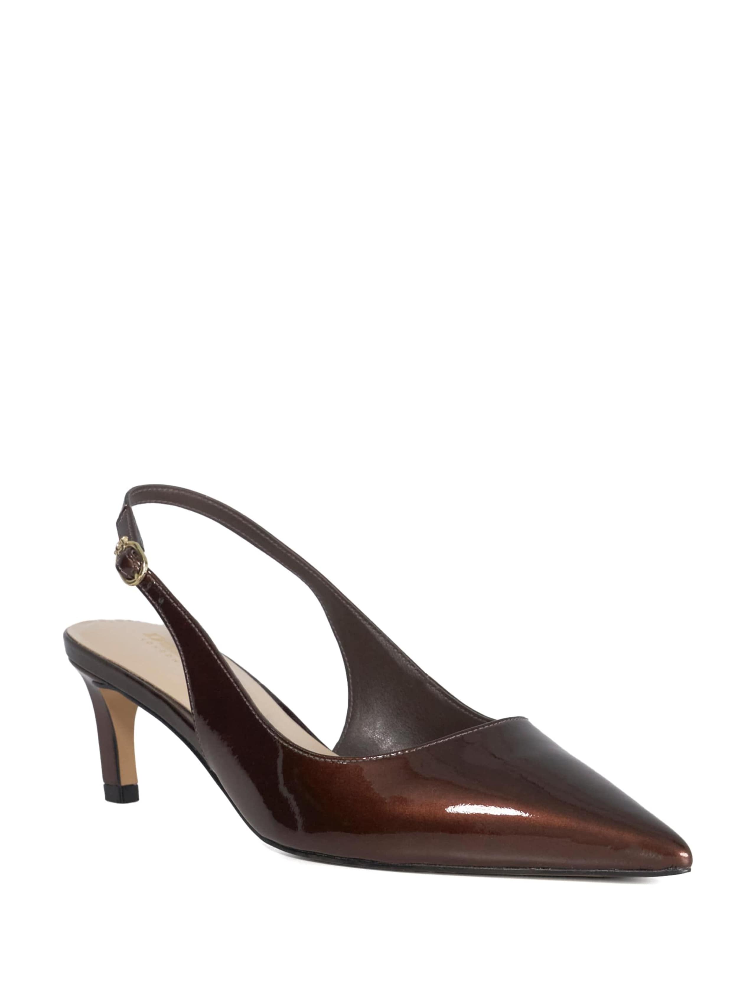 Wide Fit Slip On Kitten Heel Slingback Shoes 2 of 6