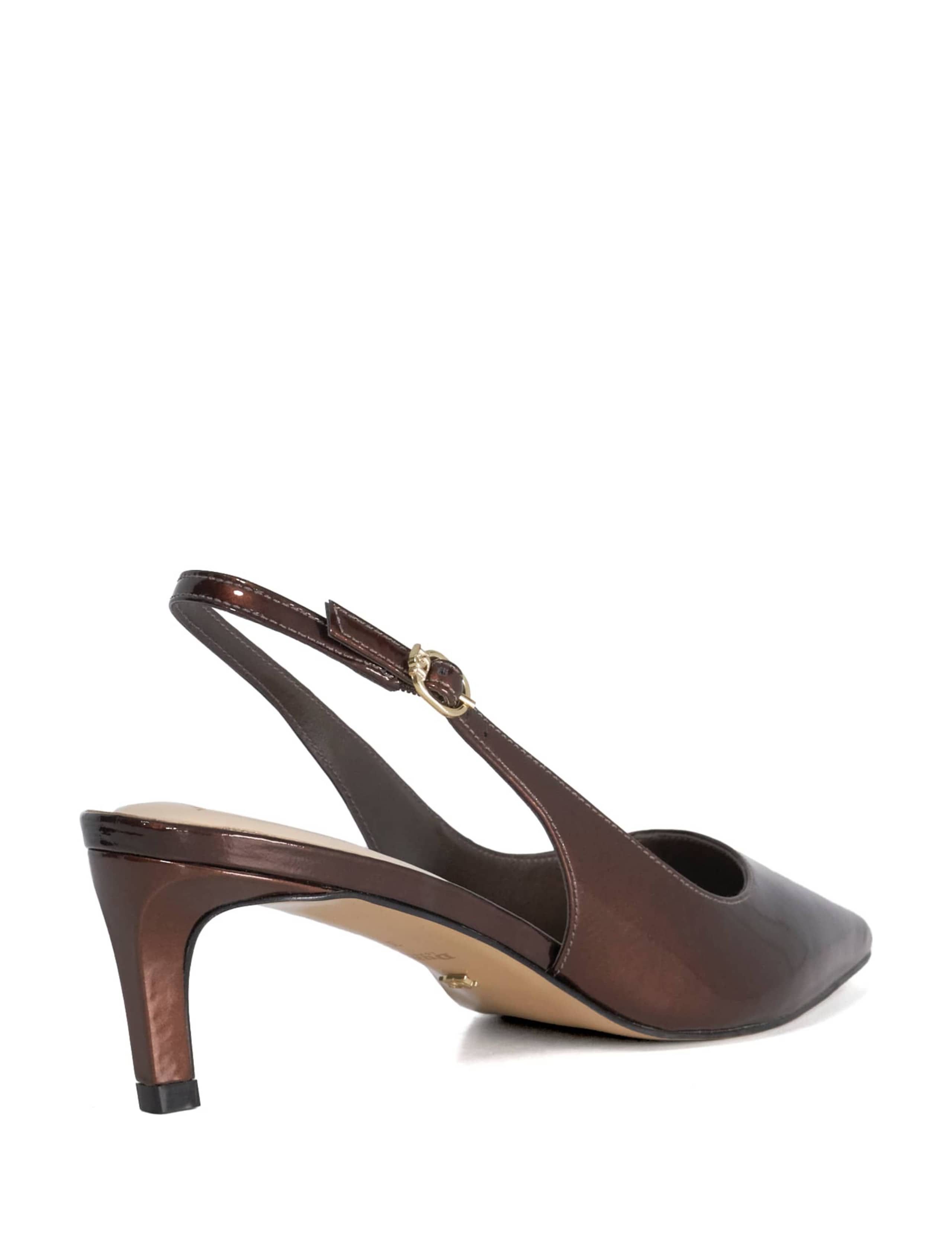 Wide Fit Slip On Kitten Heel Slingback Shoes 4 of 6