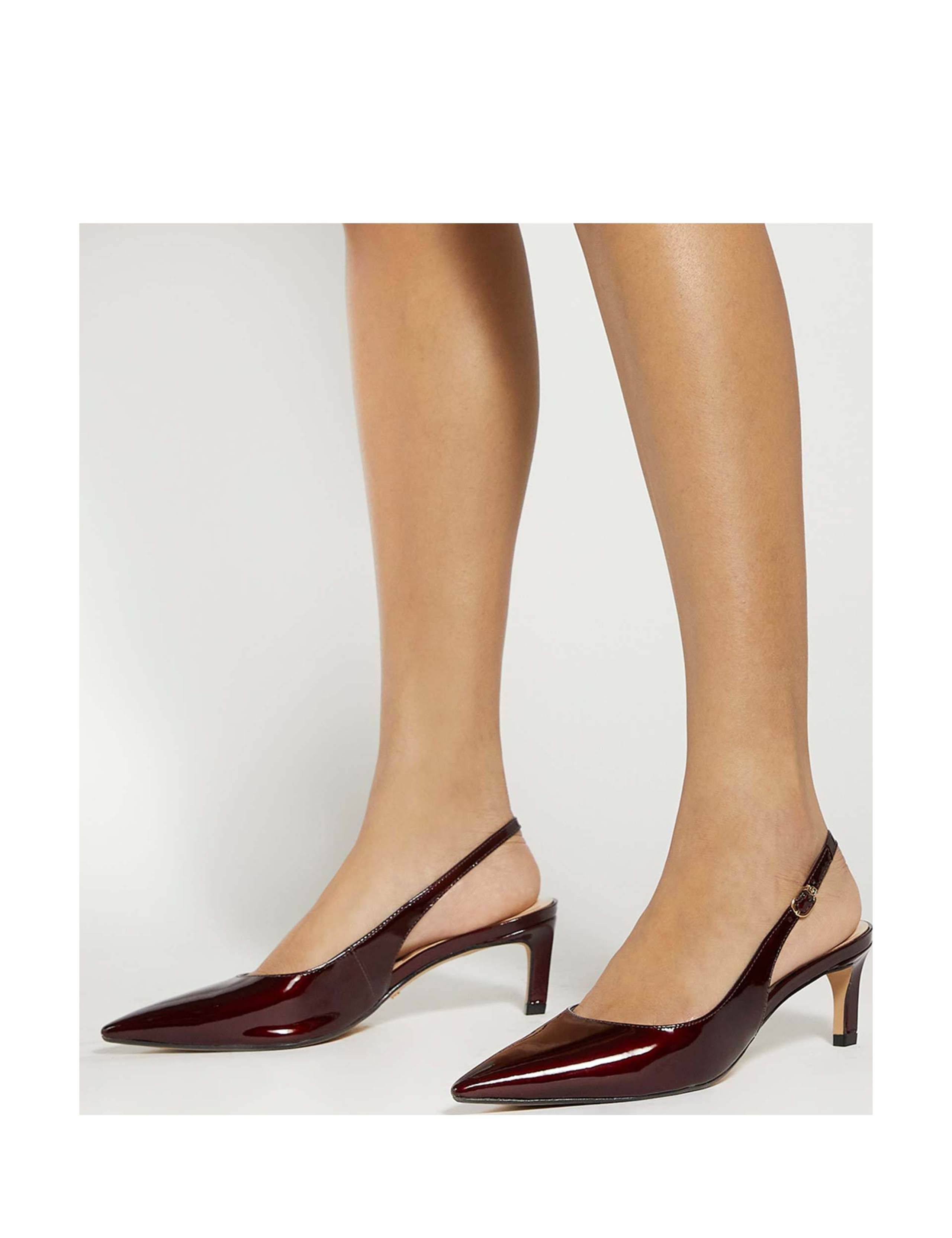 Wide Fit Slip On Kitten Heel Slingback Shoes 5 of 6