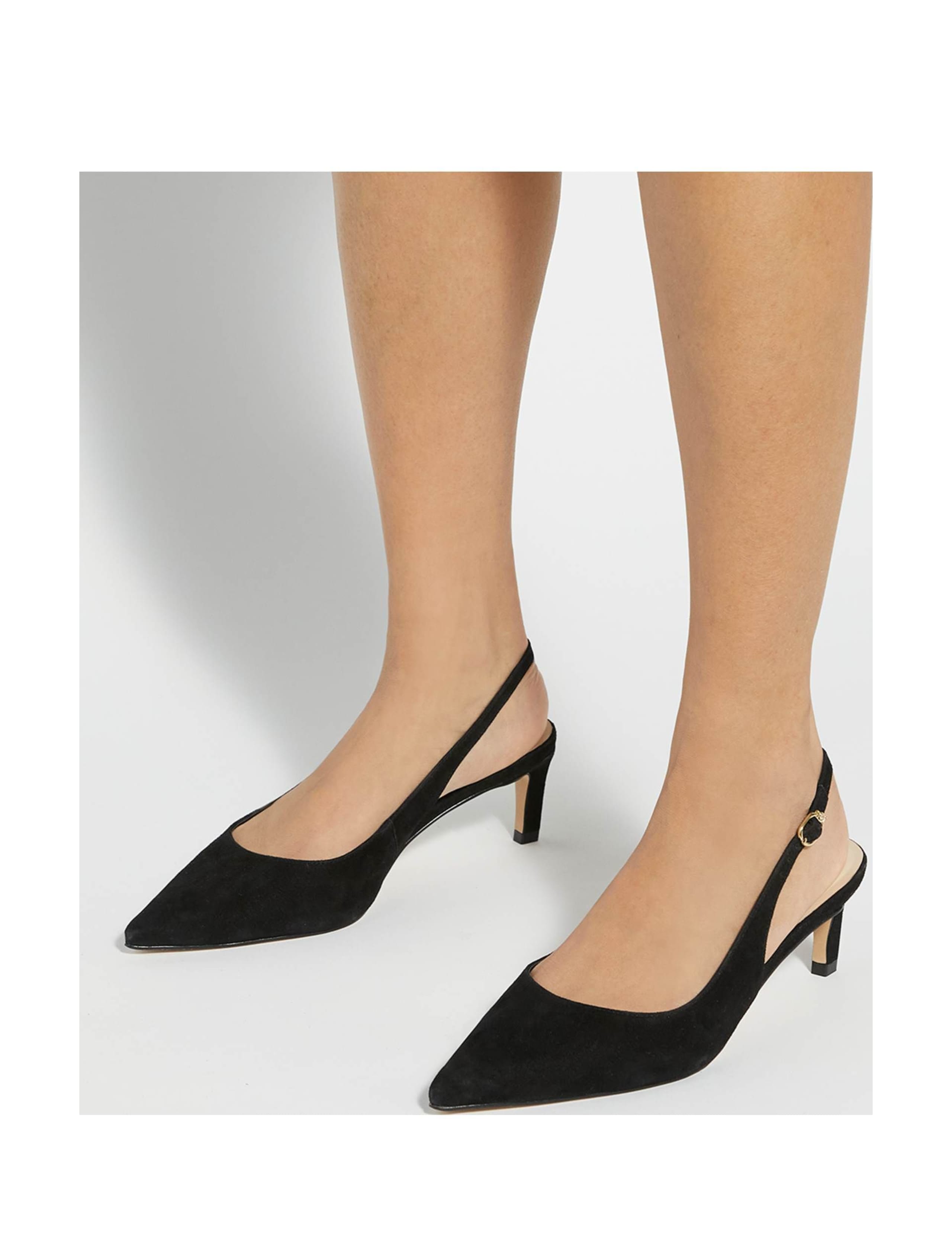 Wide Fit Slip On Kitten Heel Slingback Shoes 4 of 6