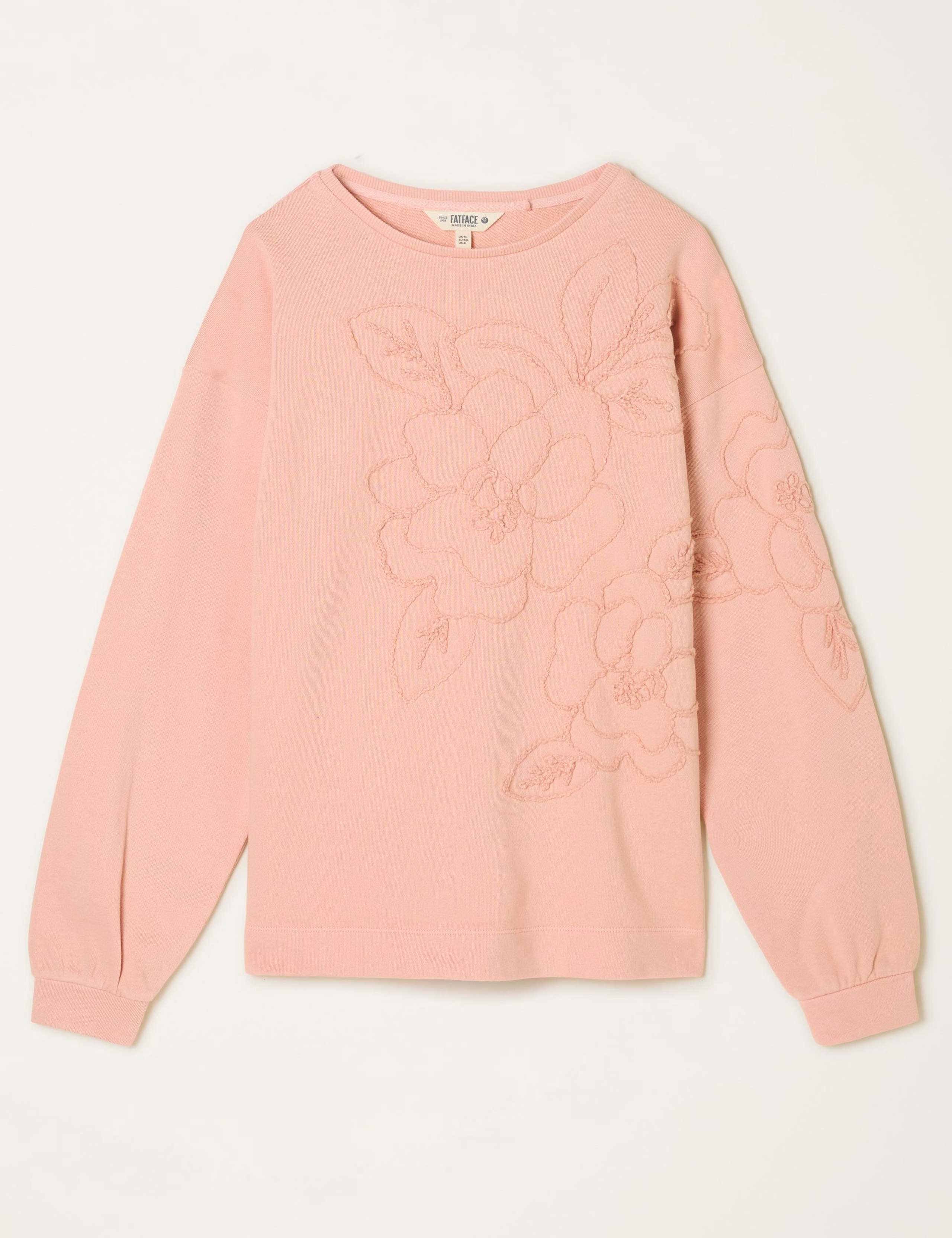 Pure Cotton Floral Embroidered Sweatshirt 2 of 6