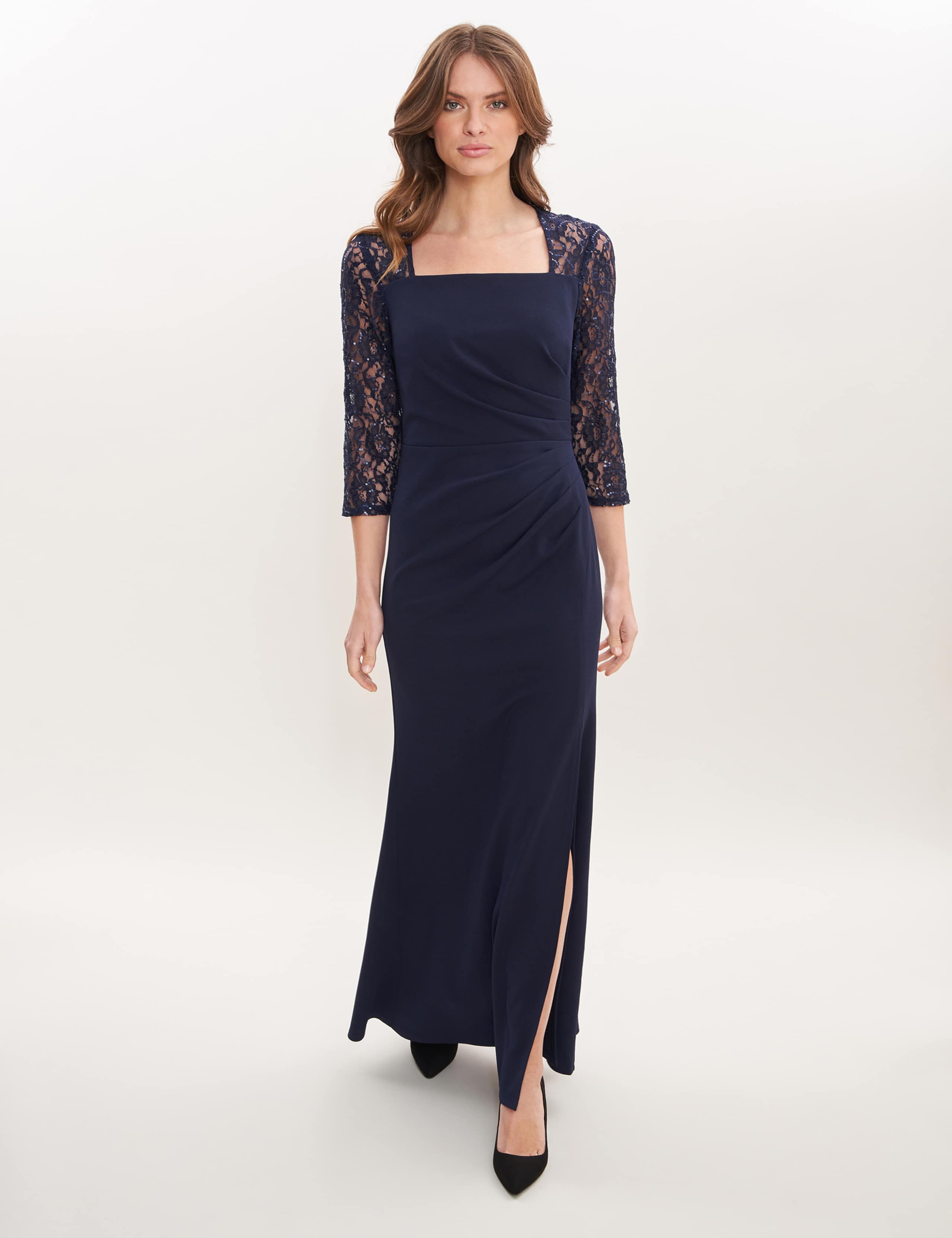 Embellished Square Neck Maxi Column Dress 1 of 5