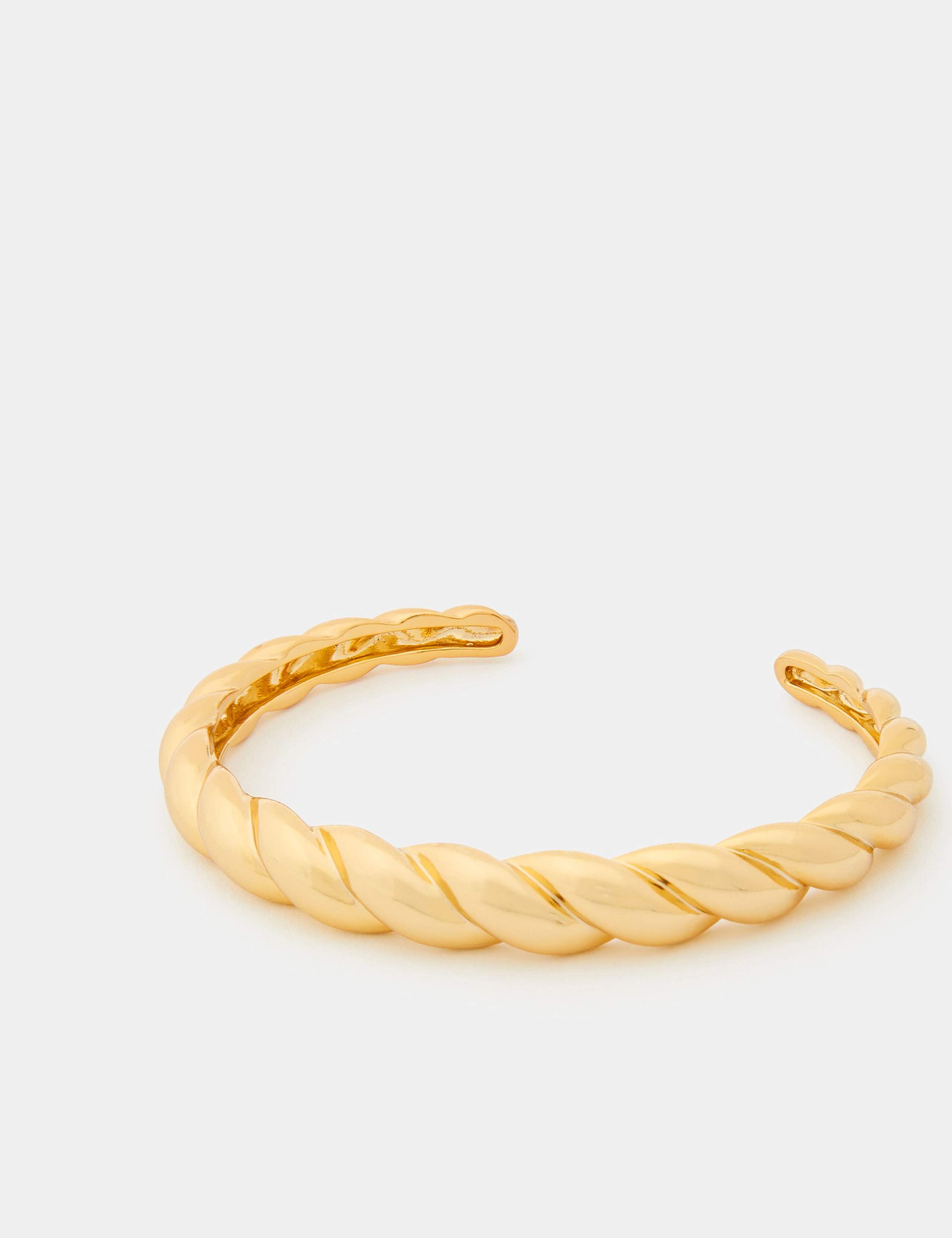 14ct Gold Plated Twisted Wave Bangle 2 of 3