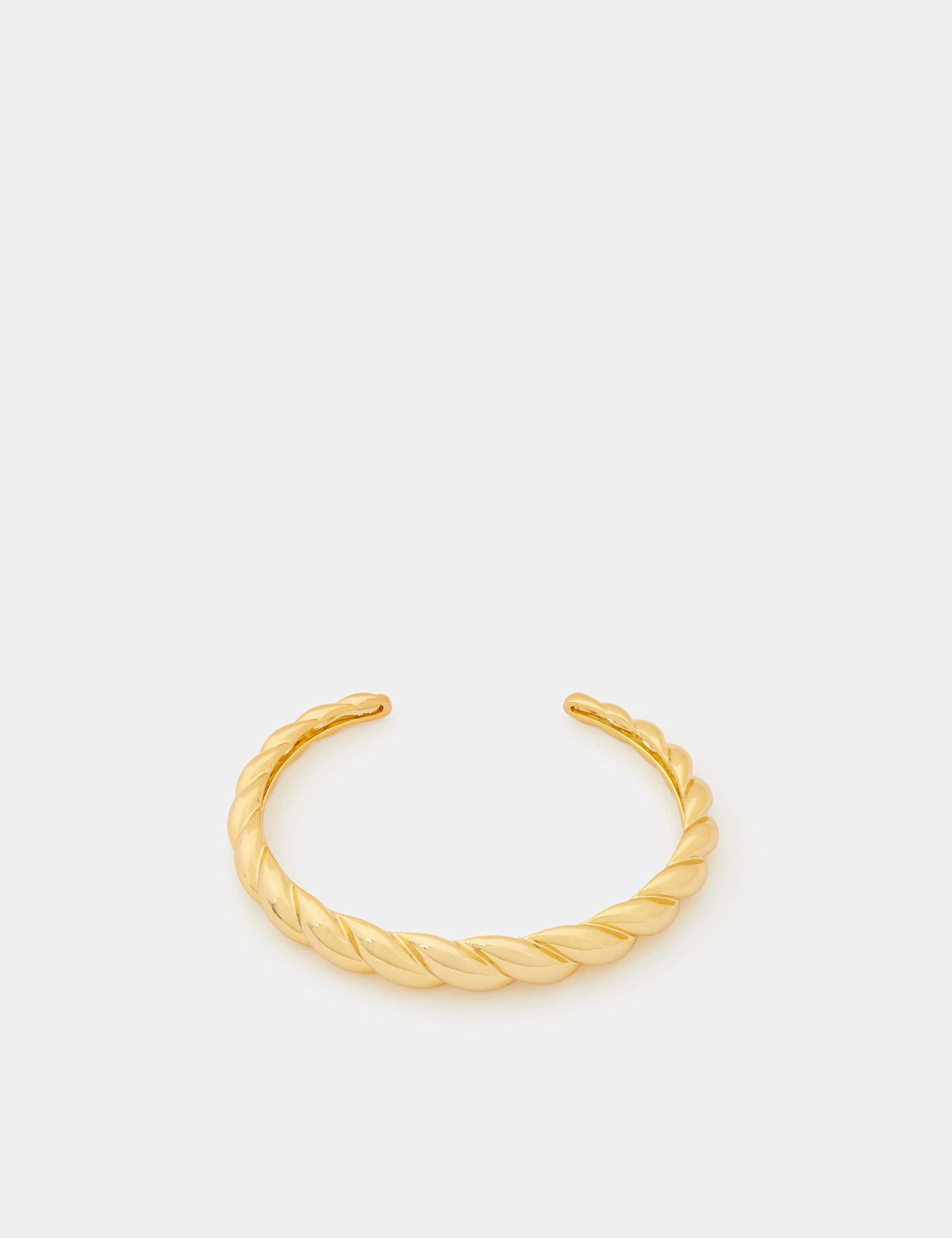 14ct Gold Plated Twisted Wave Bangle 3 of 3