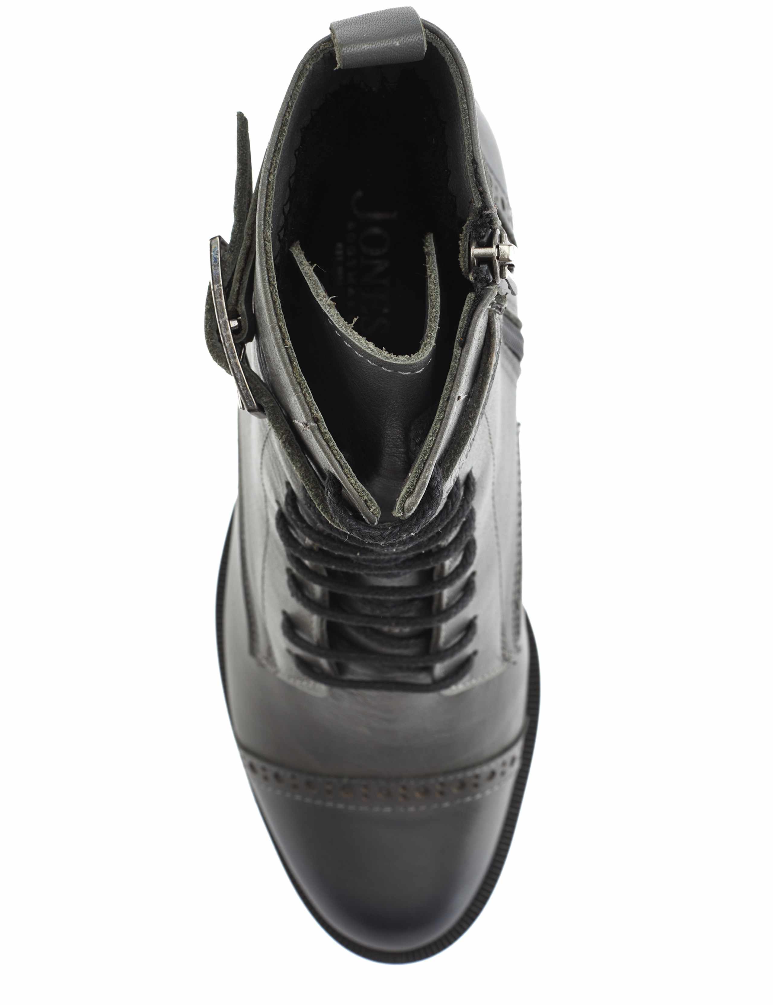 Leather Lace Up Block Heel Ankle Boots 4 of 7